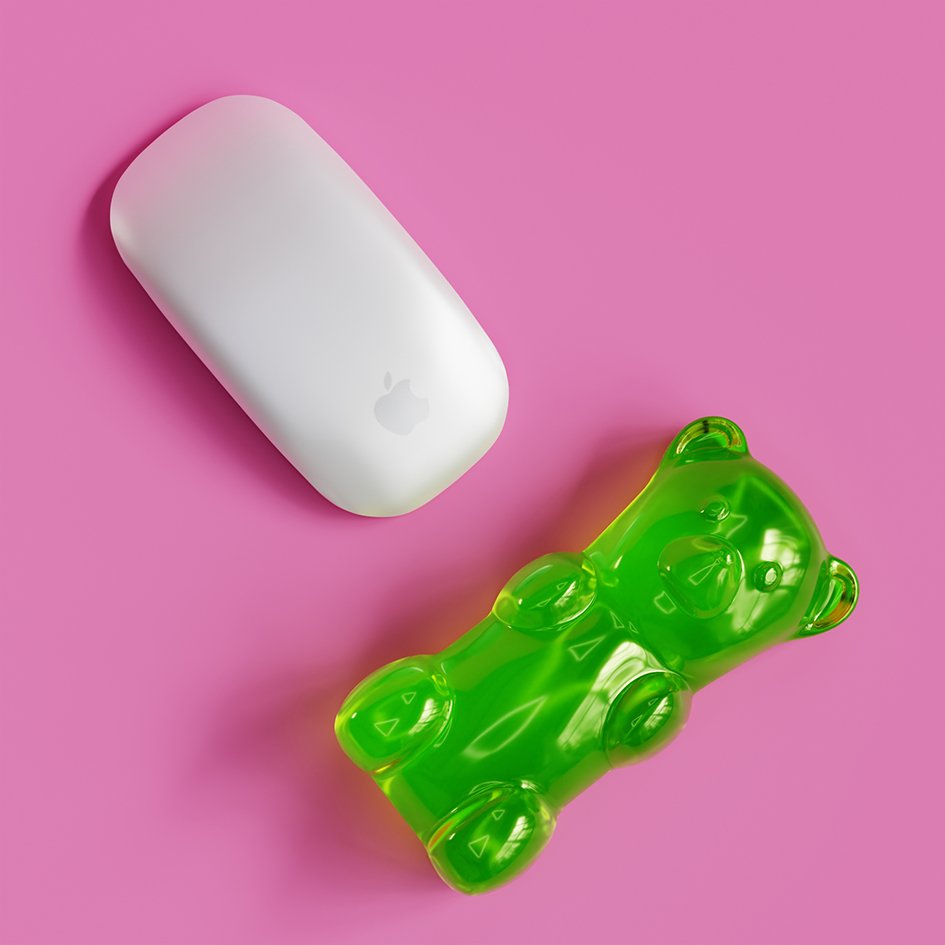 Mustard Gummy Bear Mouse Bilek Desteği - Yeşil