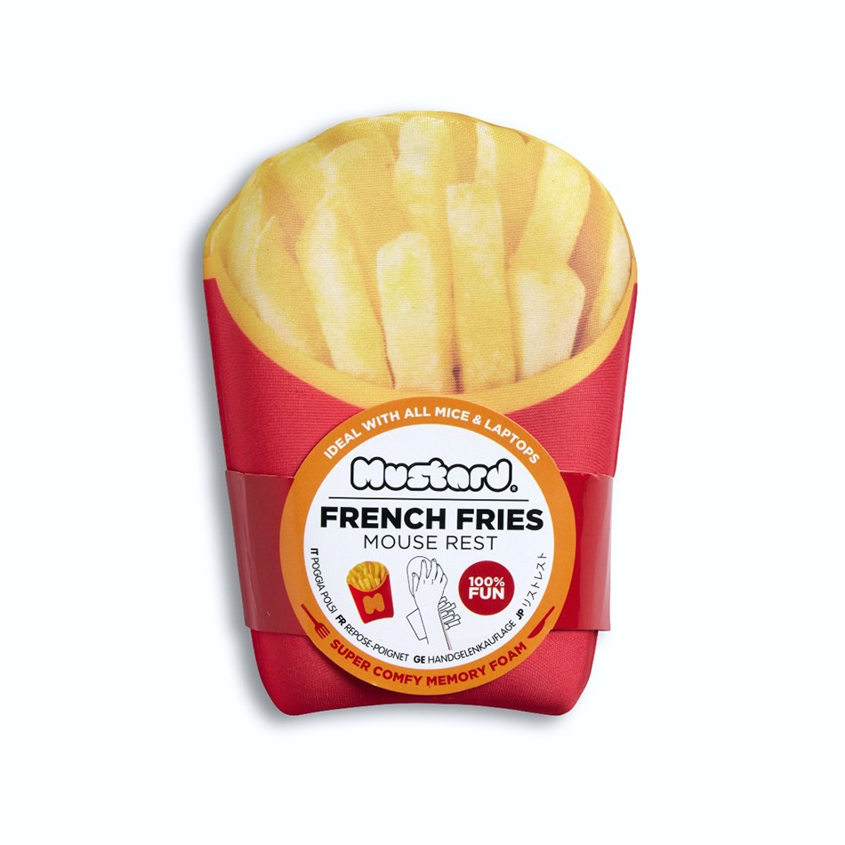 Mustard-Mustard Fries Mouse Silikon Bilek Desteği-Mouse Pad-1-Milagron.com