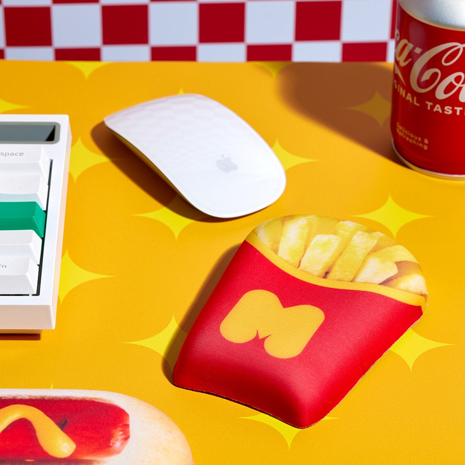 Mustard-Mustard Fries Mouse Silikon Bilek Desteği-Mouse Pad-4-Milagron.com