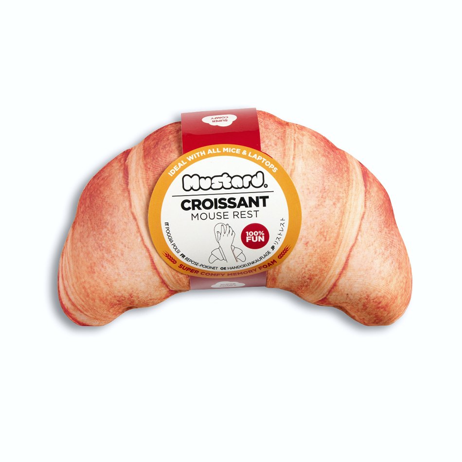 Mustard-Mustard Kruvasan Mouse Silikon Bilek Desteği-Mouse Pad-1-Milagron.com