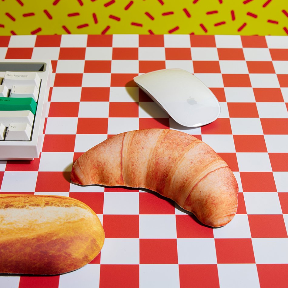 Mustard-Mustard Kruvasan Mouse Silikon Bilek Desteği-Mouse Pad-3-Milagron.com