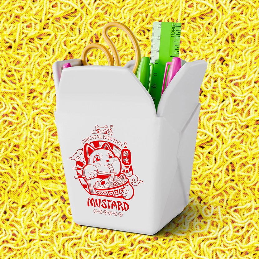 Mustard-Mustard Noodle Seramik Kalemlik-Mustard-3-Milagron.com