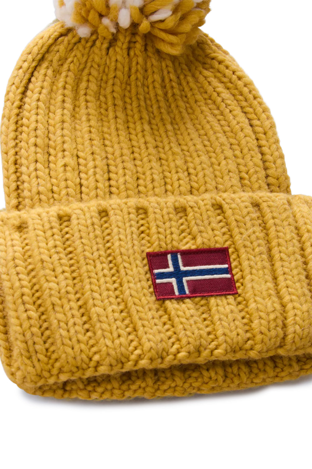 Napapijri-Semiury Gold Flake Ponponlu Sarı Bere-Bere-2-Milagron.com