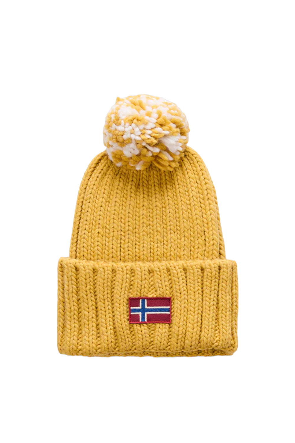 Napapijri-Semiury Gold Flake Ponponlu Sarı Bere-Bere-1-Milagron.com