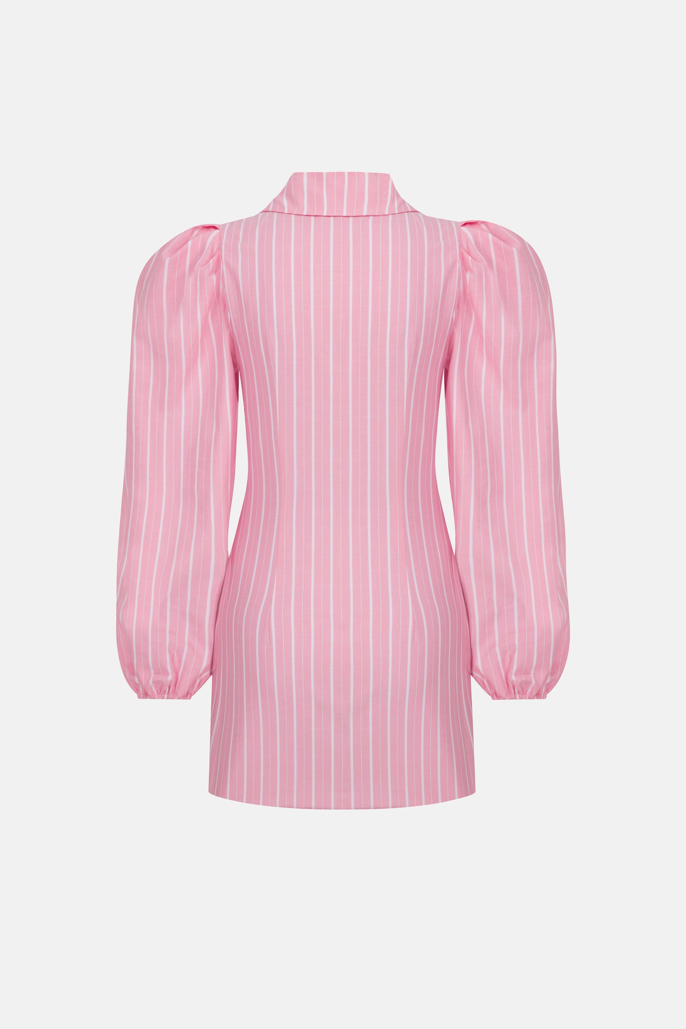 Naia-Amber Gömlek Elbise / Pembe Çizgili-Elbise-7-Milagron.com