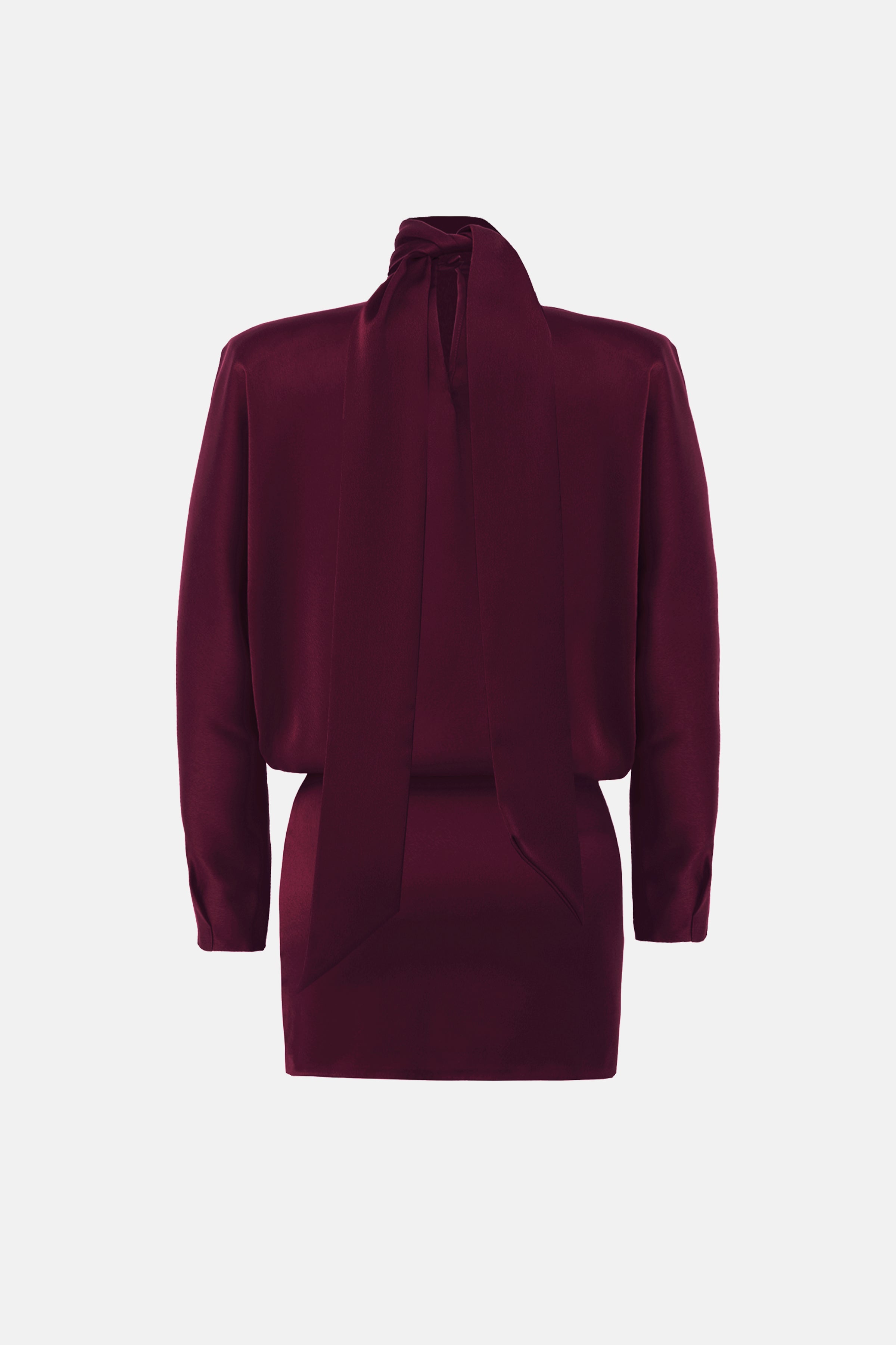 Naia-Amore Saten Elbi̇se / Bordo-Elbise-6-Milagron.com