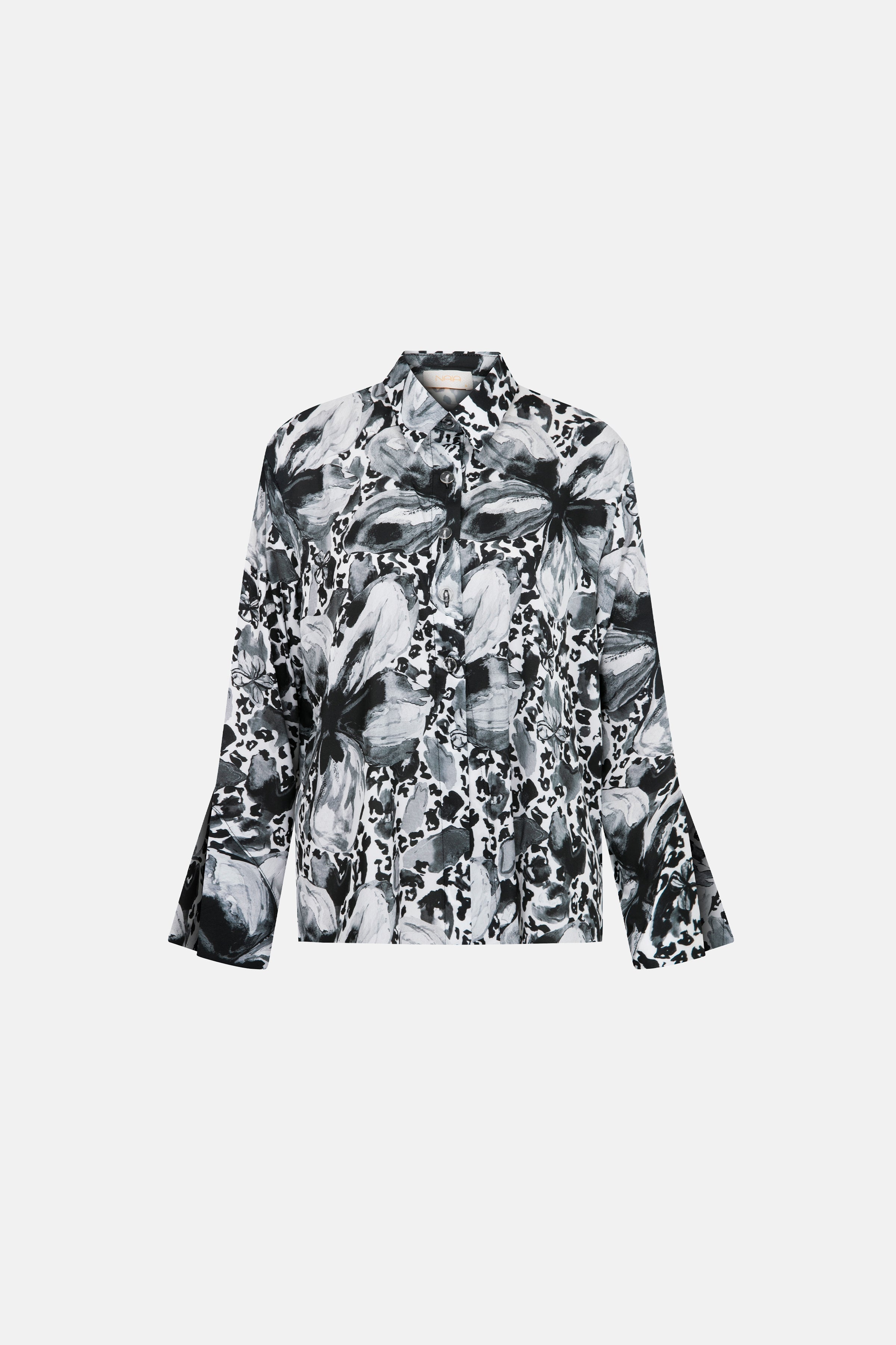 Naia-Aura Şortlu Takım / Siyah Beyaz Çiçekli-Alt - Üst Takım-4-Milagron.com