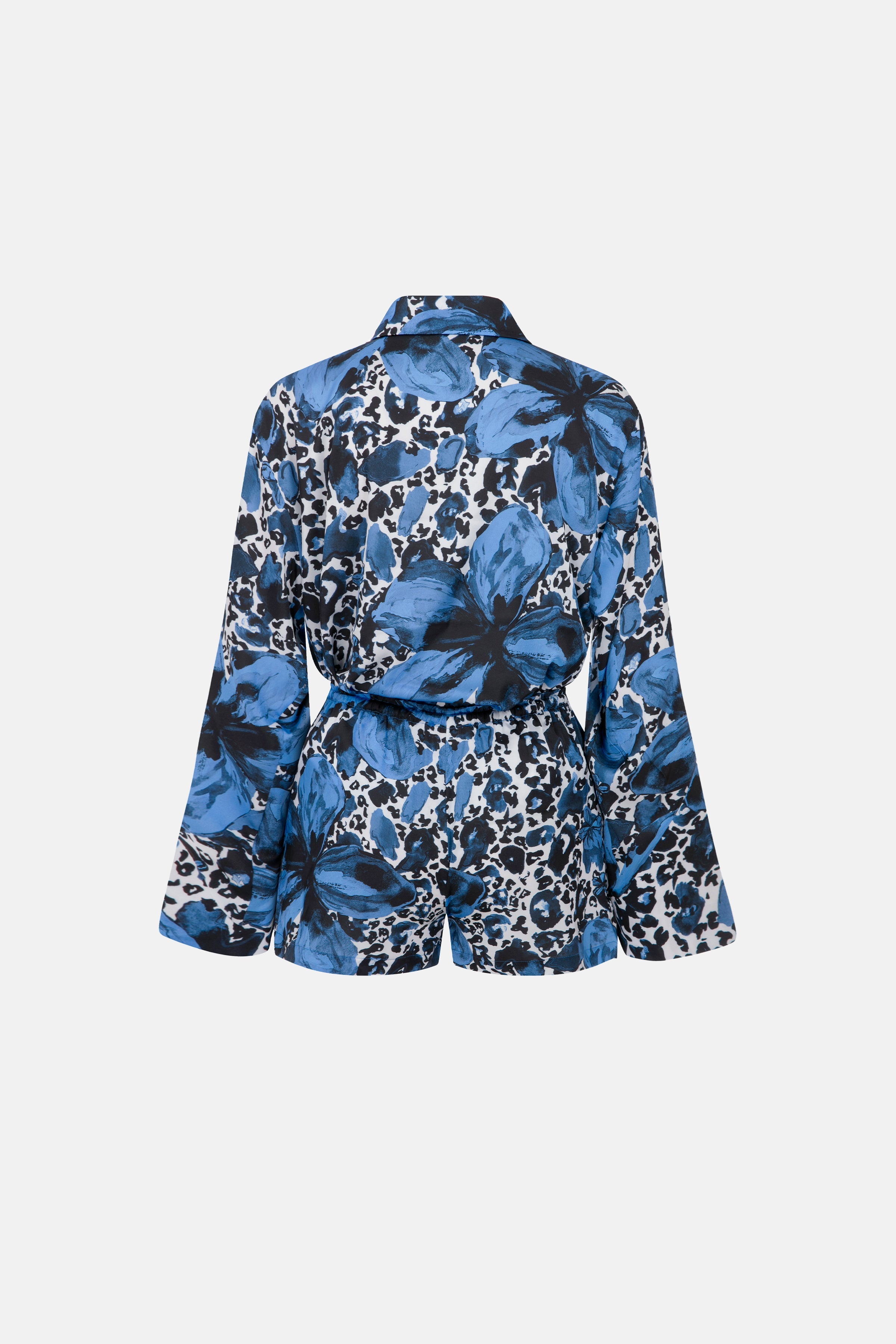 Naia-Aura Şortlu Takım / Siyah Mavi Çiçekli-Alt - Üst Takım-3-Milagron.com