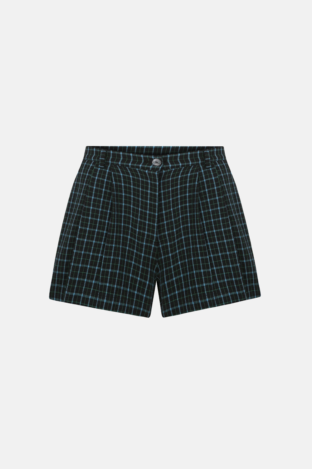 Naia-Blair şort / Yeşi̇l Mavi̇ Ekoseli̇-Şort-1-Milagron.com