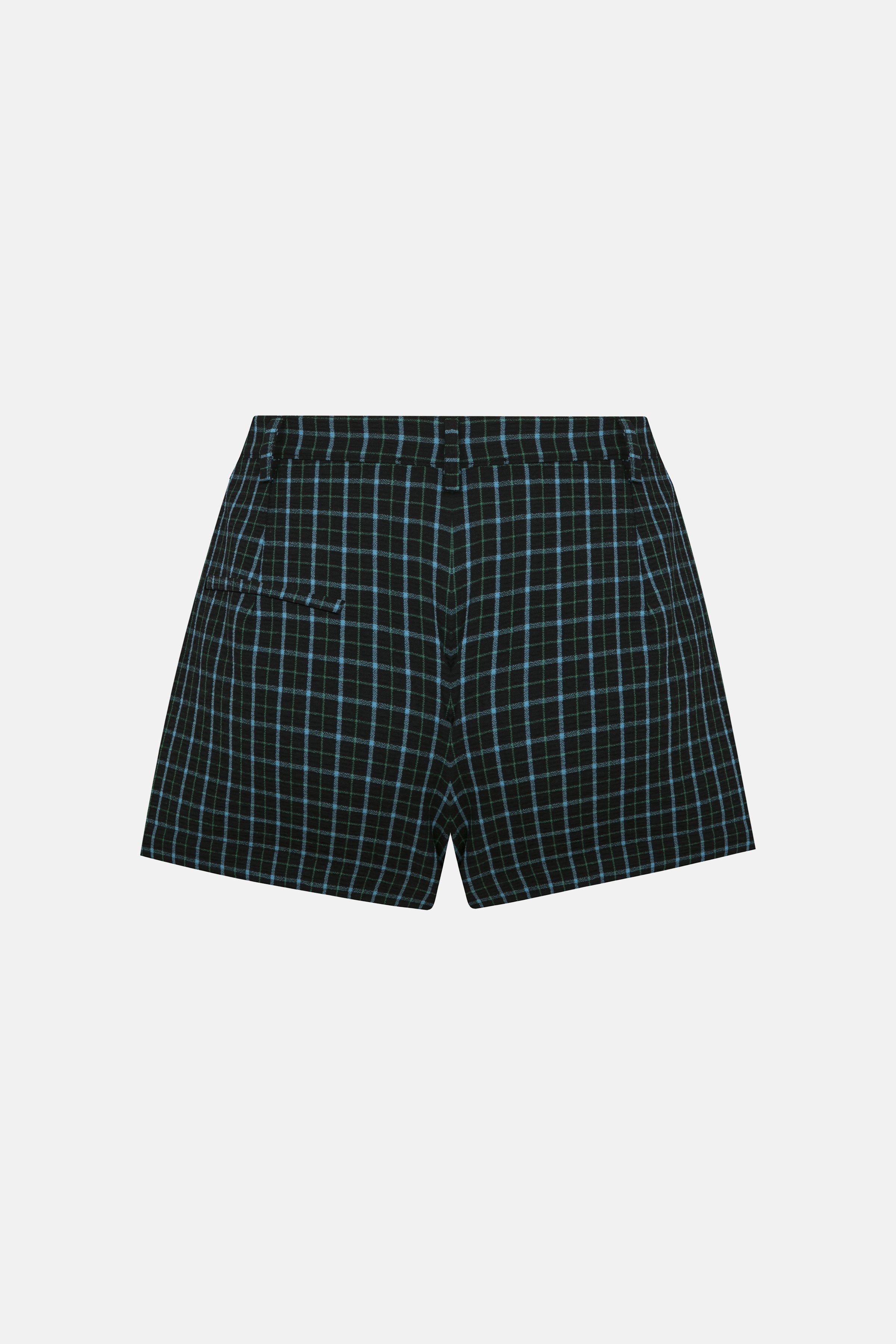 Naia-Blair şort / Yeşi̇l Mavi̇ Ekoseli̇-Şort-2-Milagron.com