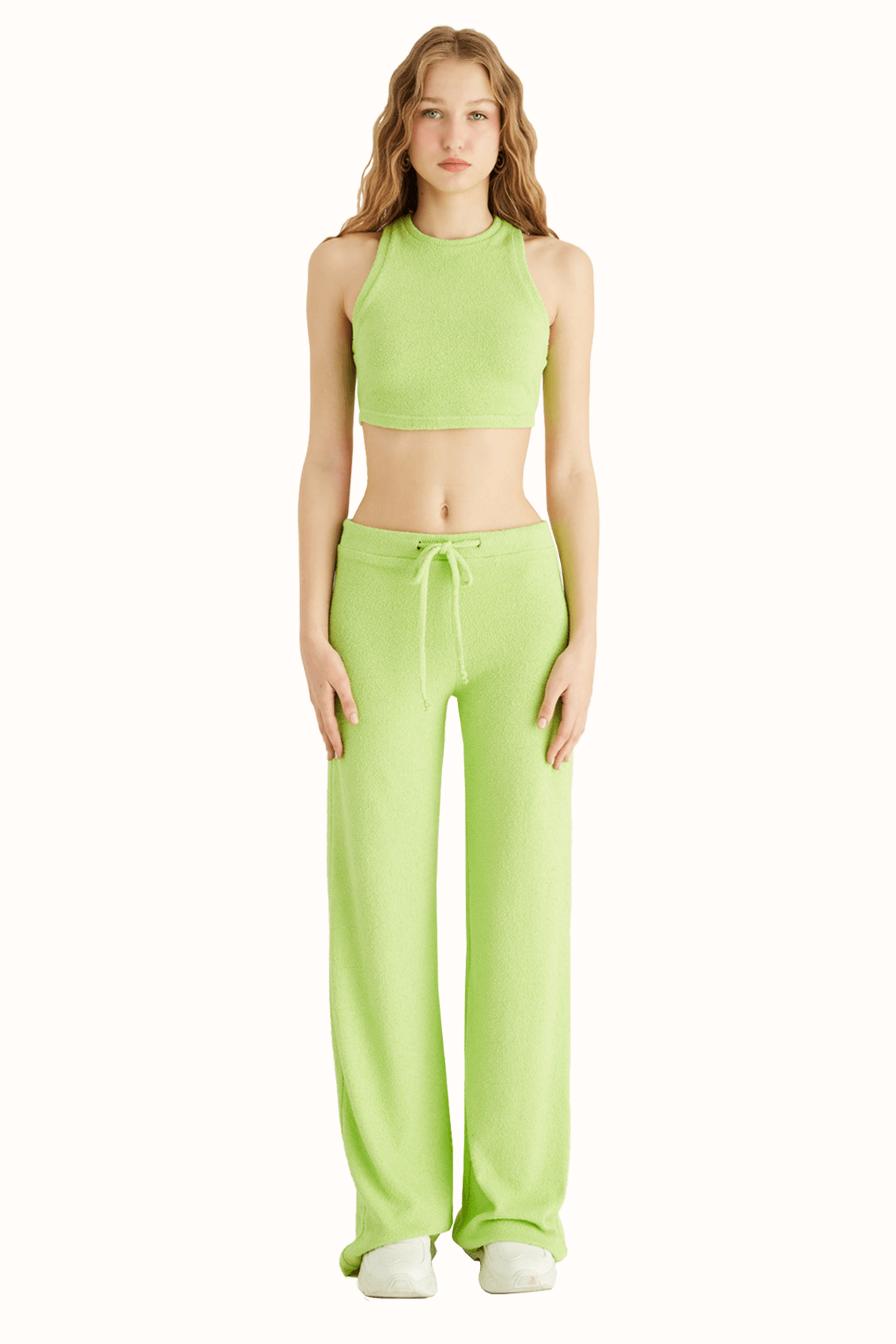 Naia-Bliss Triko Pantolon / Fosforlu Yeşil-Pantolon-1-Milagron.com