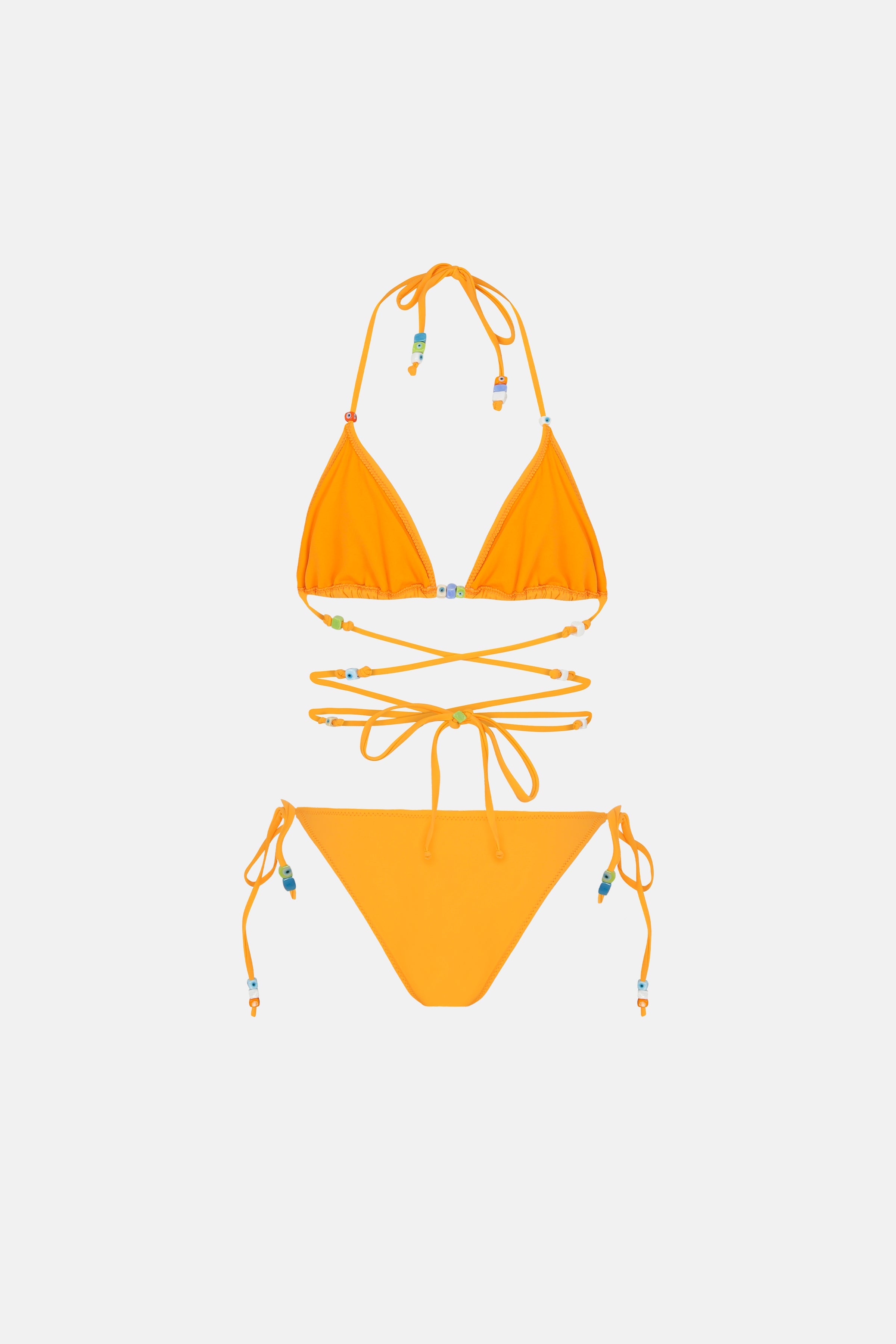 Naia-Calypso Boncuklu Bikini / Turuncu-Bikini & Mayo-2-Milagron.com