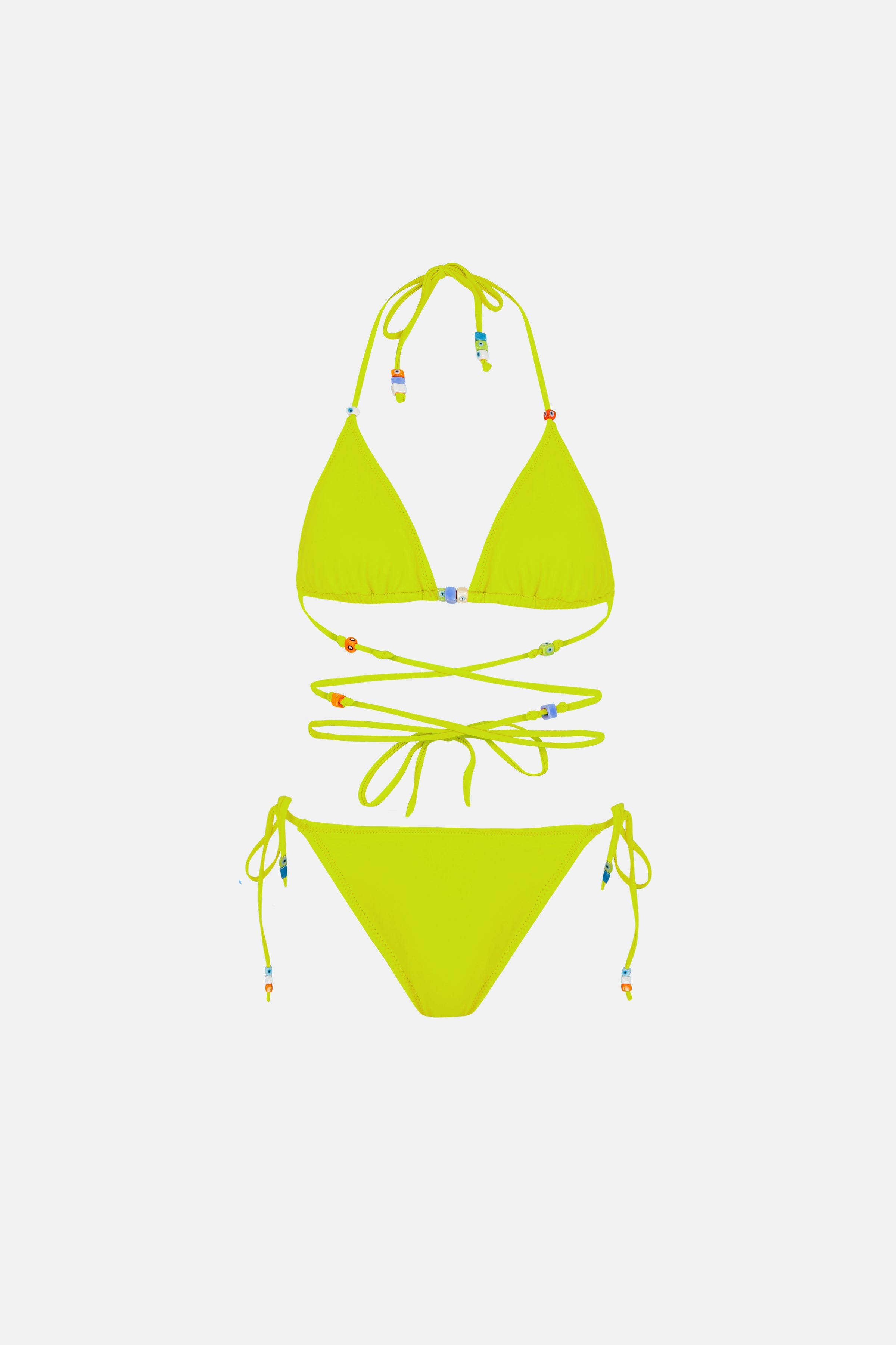 Naia-Calypso Boncuklu Bikini / Yeşil-Bikini & Mayo-1-Milagron.com