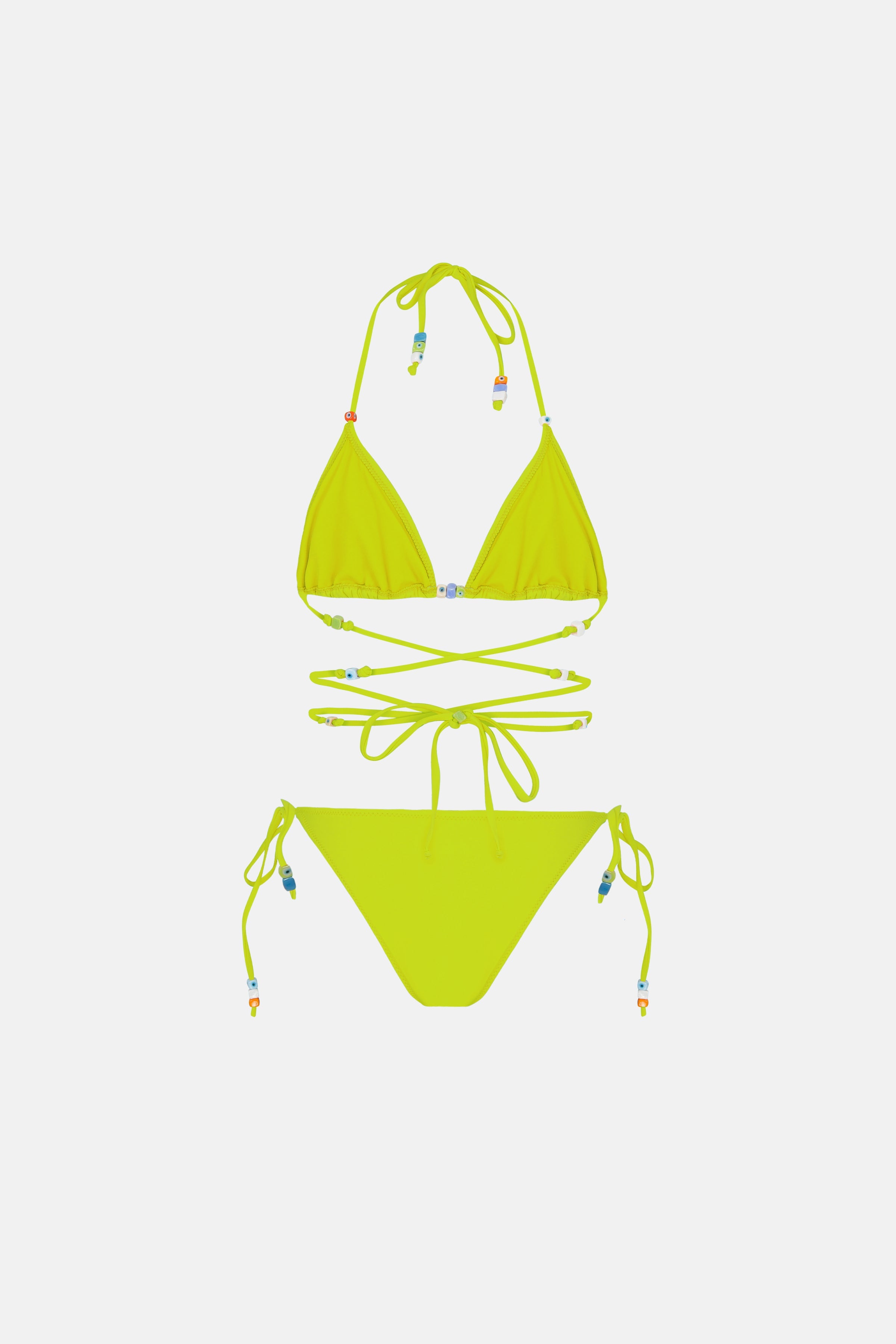 Naia-Calypso Boncuklu Bikini / Yeşil-Bikini & Mayo-2-Milagron.com