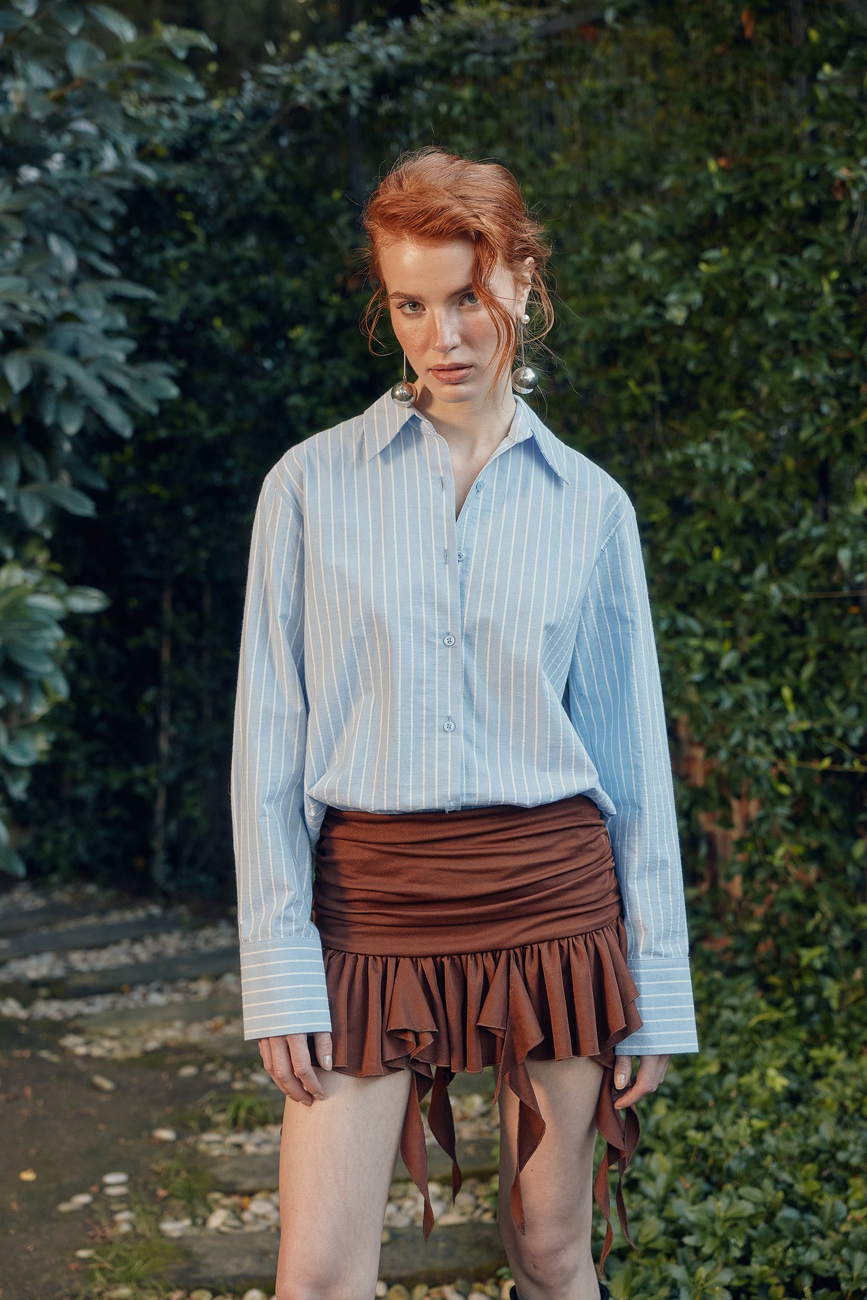 Naia-Dion Gömlek / Mavi Beyaz Çizgili-Gömlek-1-Milagron.com