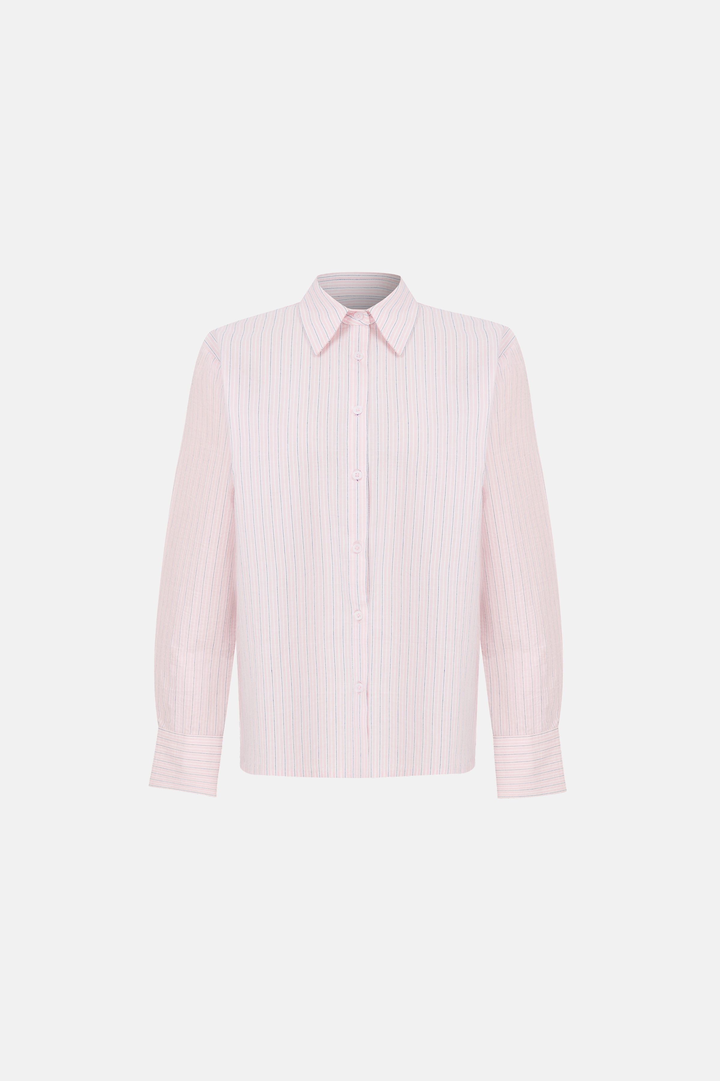 Naia-Dion Gömlek / Toz Pembe Çizgili-Gömlek-5-Milagron.com