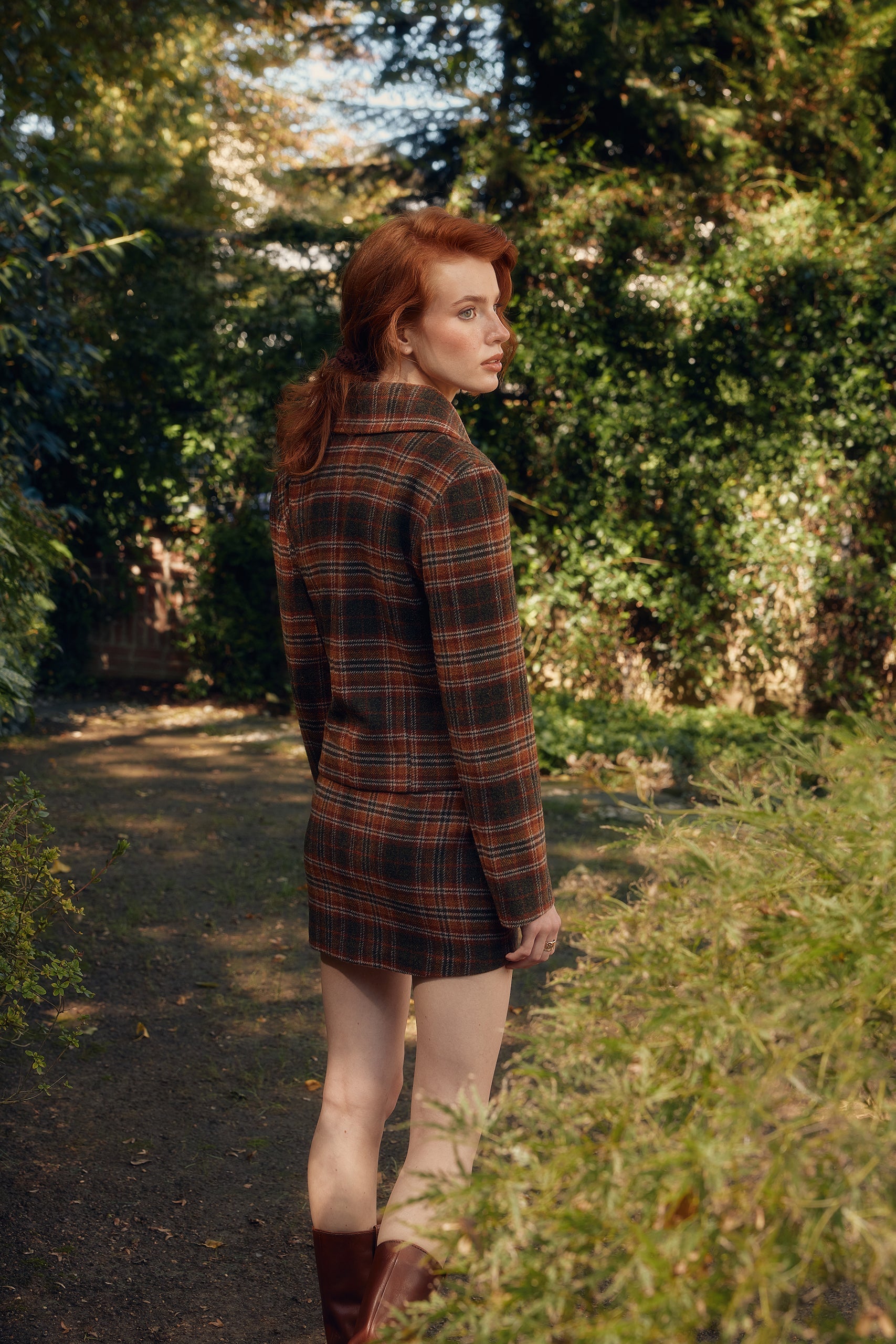 Naia-Dream Maker Etek / Kahverengi̇ Ekoseli̇-Etek-5-Milagron.com