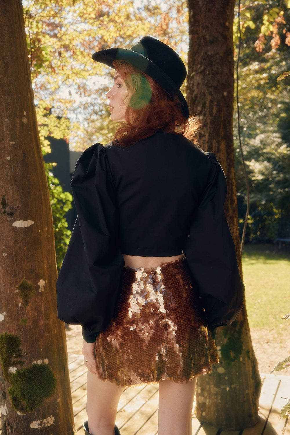 Naia-Dream Maker Etek / Kahverengi Payetli̇-Etek-2-Milagron.com