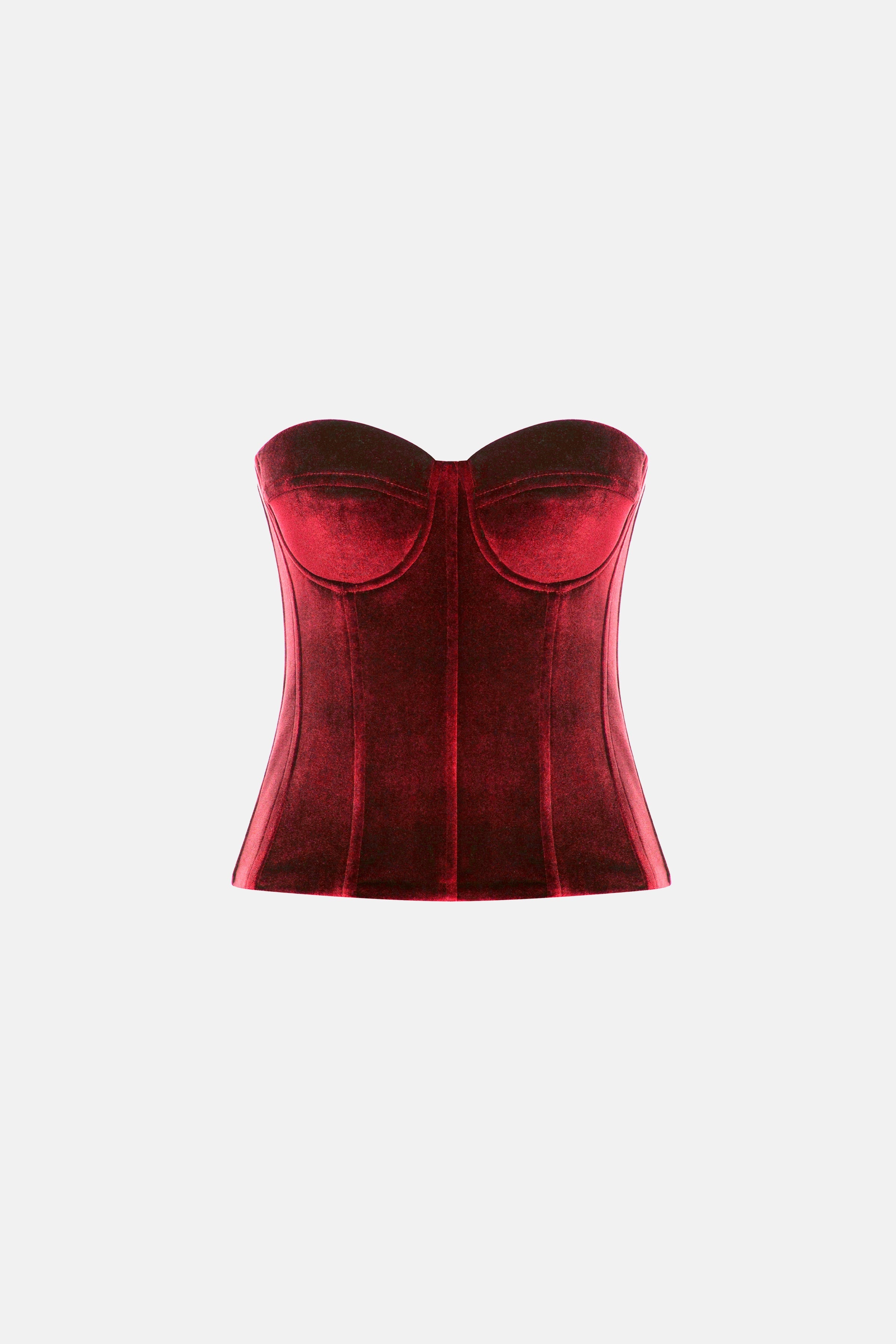 Naia-Grace Top / Bordo Kadi̇fe-Bluz-1-Milagron.com