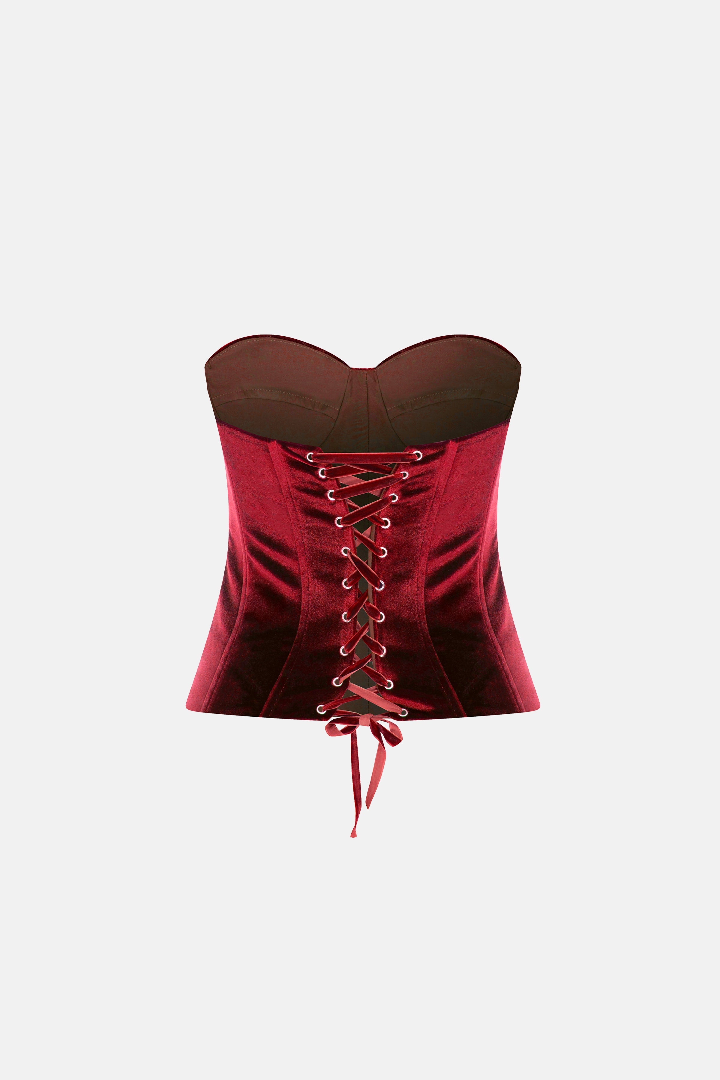 Naia-Grace Top / Bordo Kadi̇fe-Bluz-2-Milagron.com