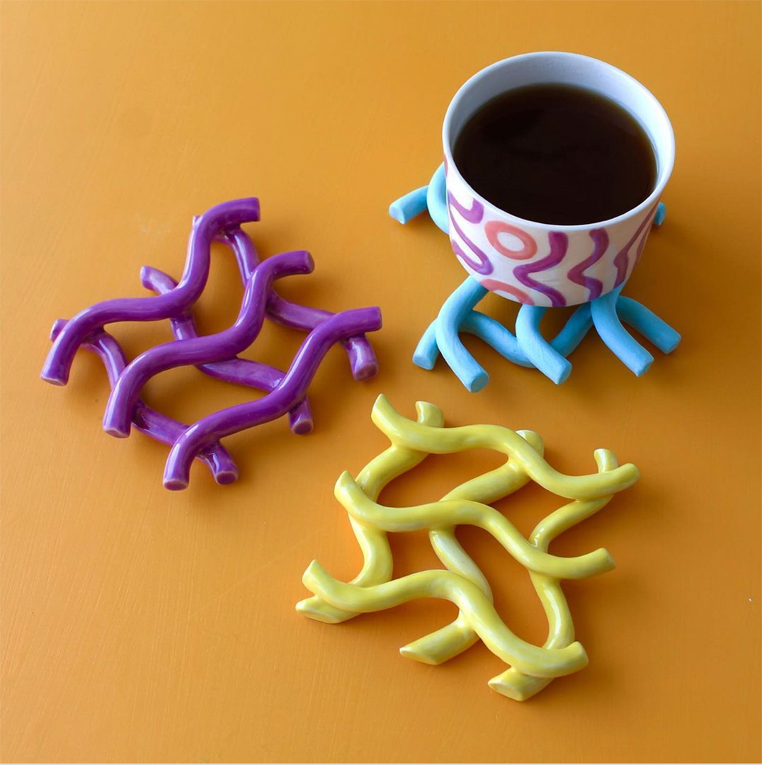 Naia Home-'Curly' Seramik Bardak Altlığı-Bardak Altlığı-9-Milagron.com