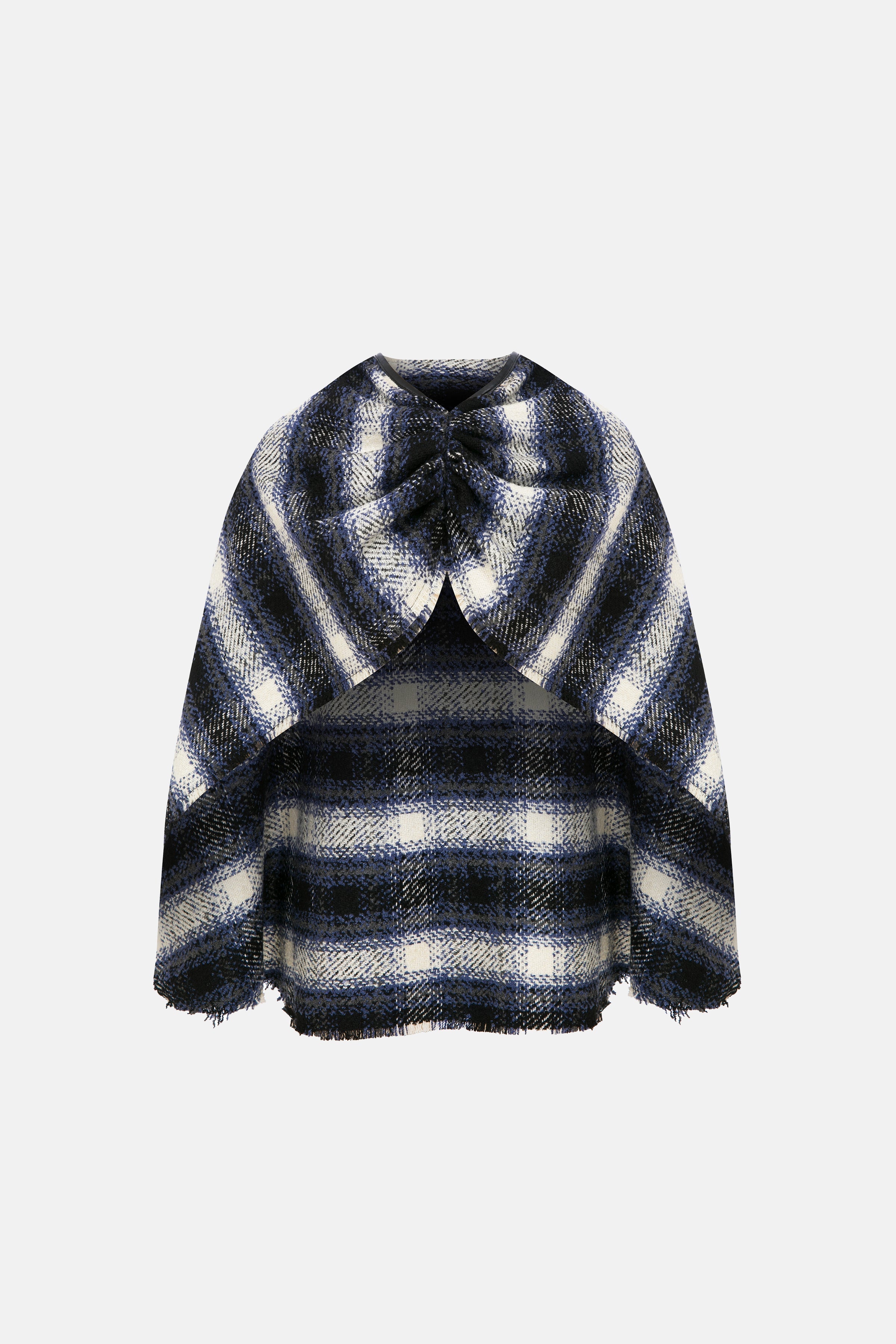 Naia-Indigo Pelerin / Laci̇vert Ekoseli̇-Ceket-3-Milagron.com