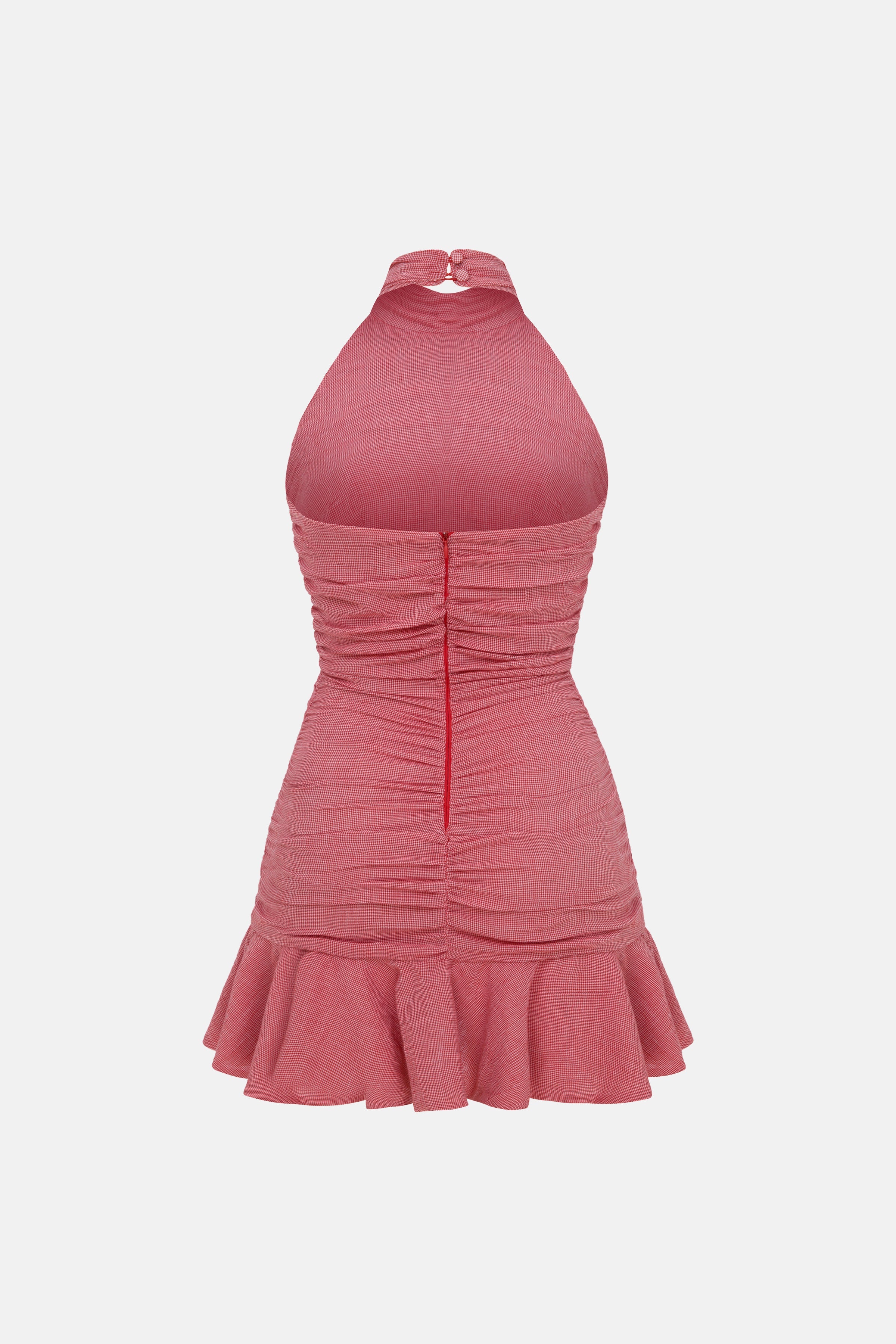 Naia-Juliet Elbi̇se / Kırmızı Pöti̇kare-Elbise-2-Milagron.com