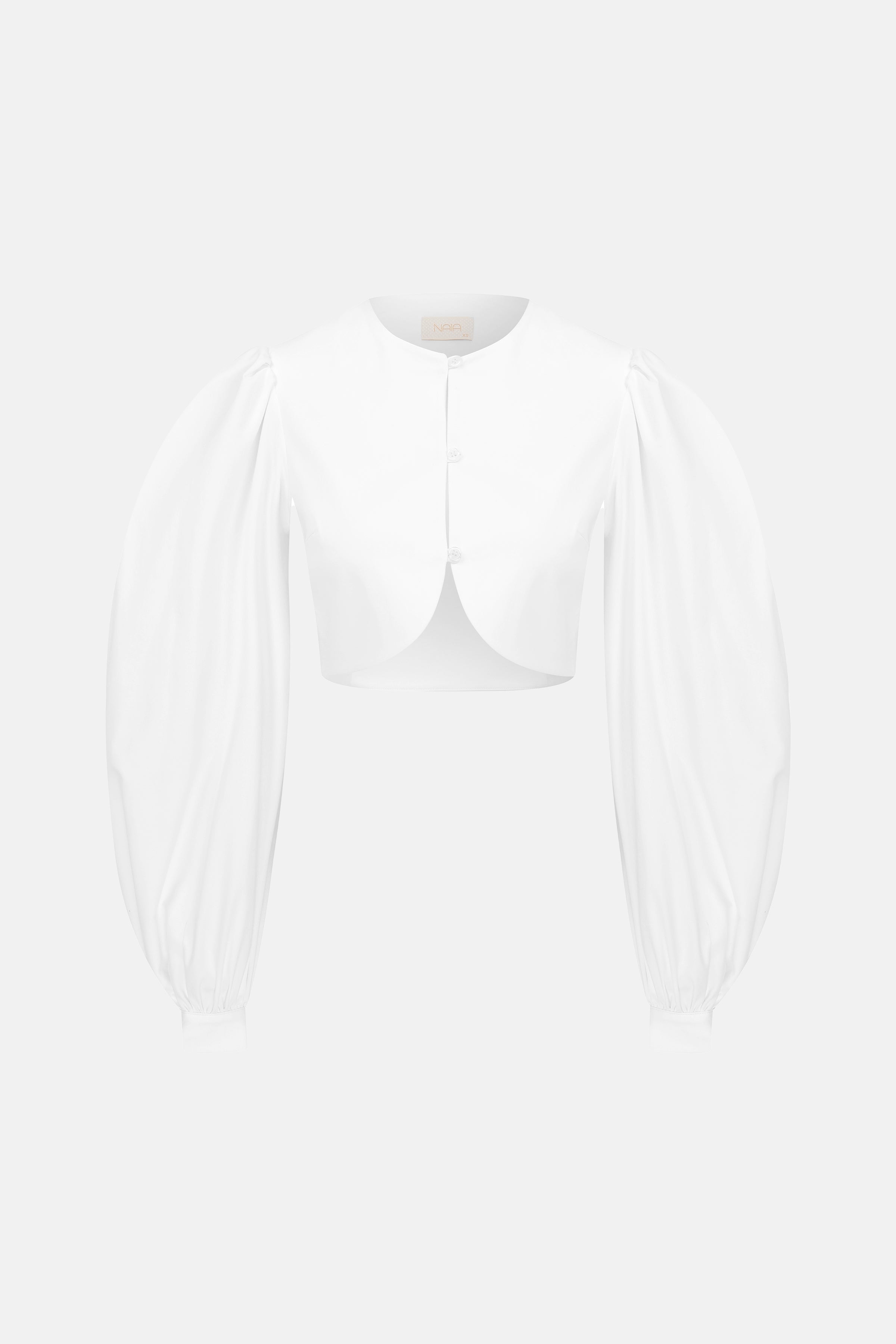 Naia-Kiki Balon Kollu Gömlek / Beyaz-Gömlek-7-Milagron.com
