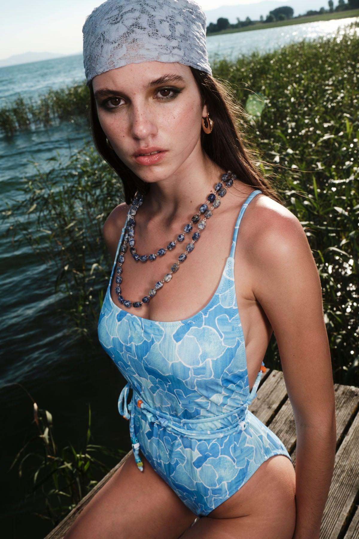 Naia-Leonita Boncuklu Mayo / Aquamarin Desenli-Bikini & Mayo-5-Milagron.com