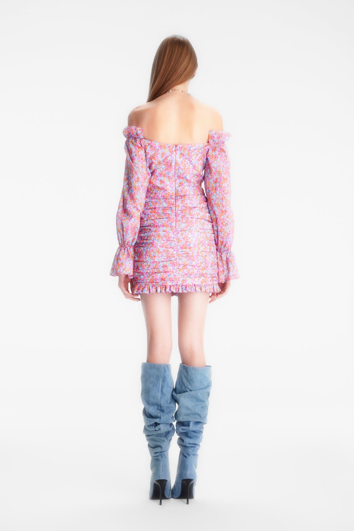 Naia-Lily Elbi̇se / Pembe Çiçekli-Elbise-5-Milagron.com