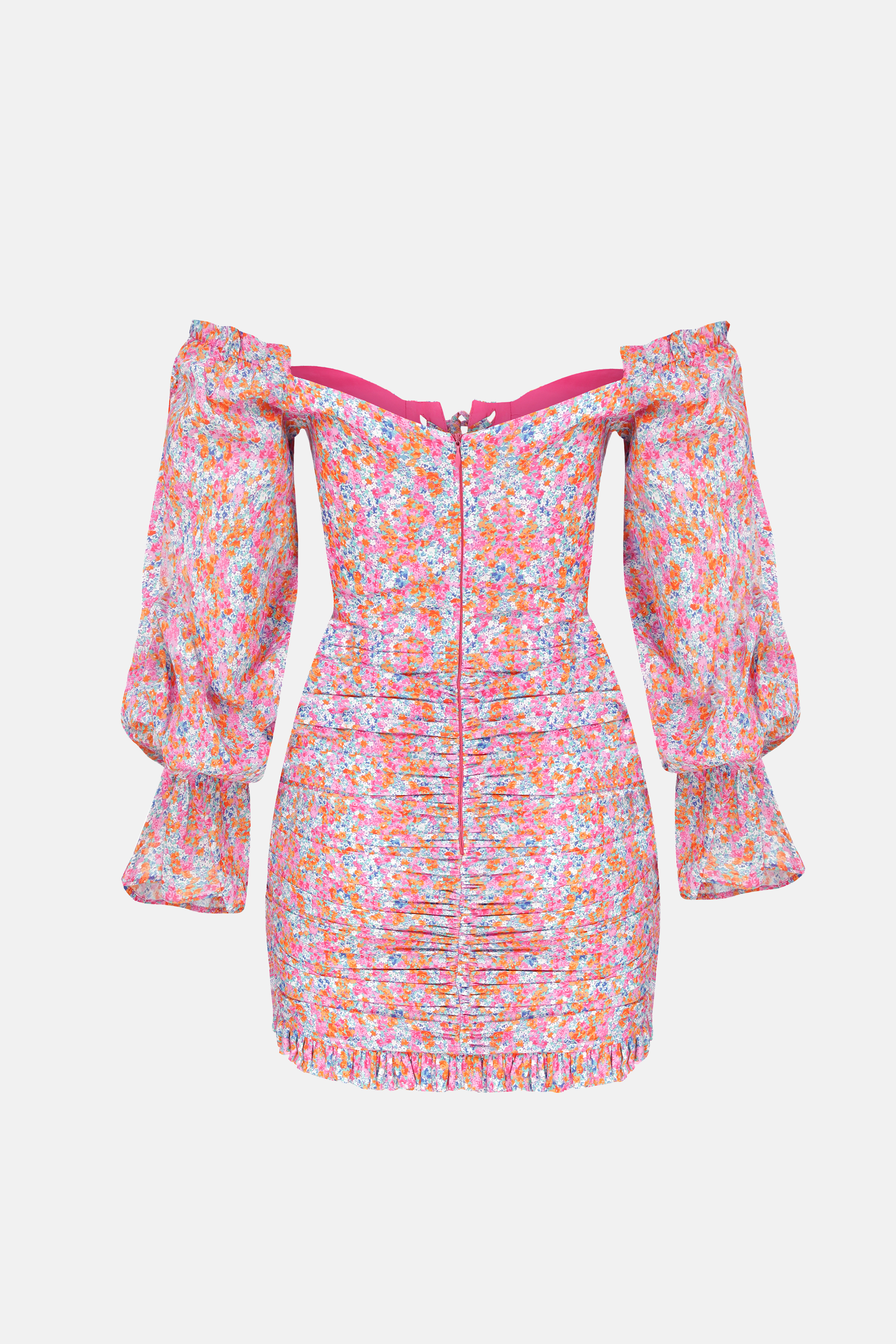 Naia-Lily Elbi̇se / Pembe Çiçekli-Elbise-9-Milagron.com