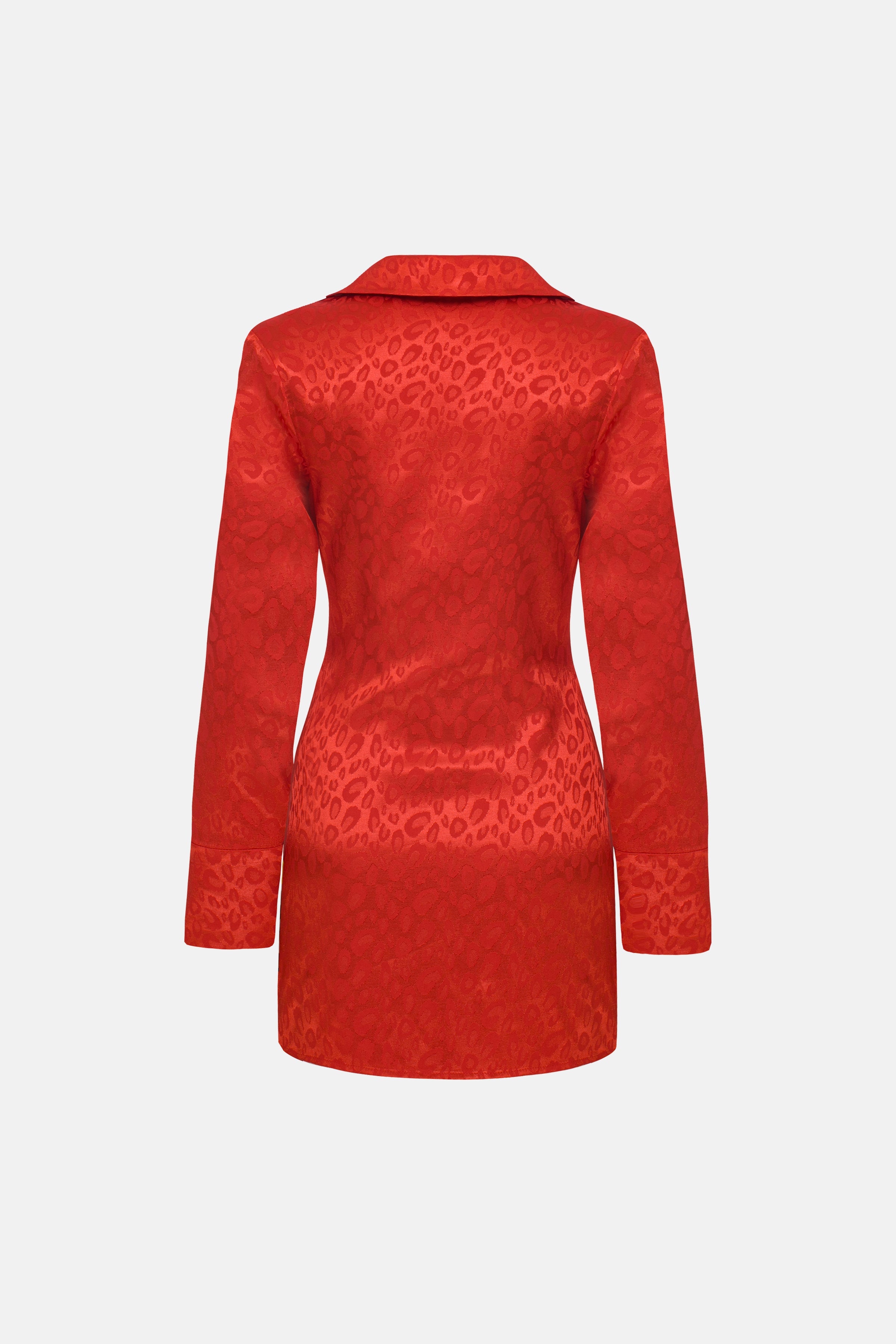 Naia-Lucia Degaje Elbi̇se / Kırmızı Leopar Desenli-Elbise-6-Milagron.com