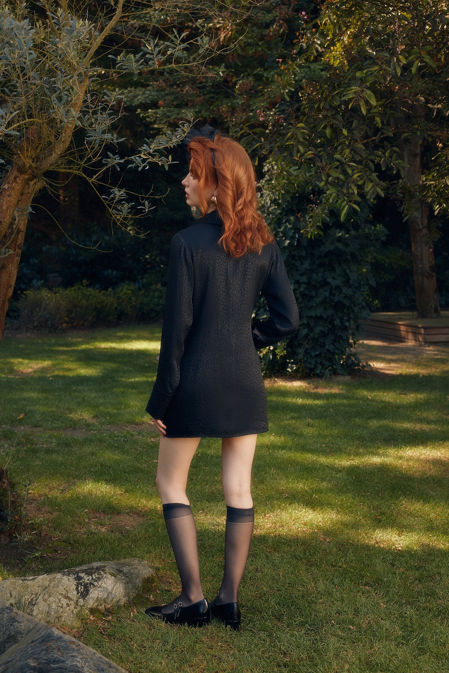 Naia-Lucia Degaje Elbise / Siyah Leopar Desenli-Elbise-4-Milagron.com