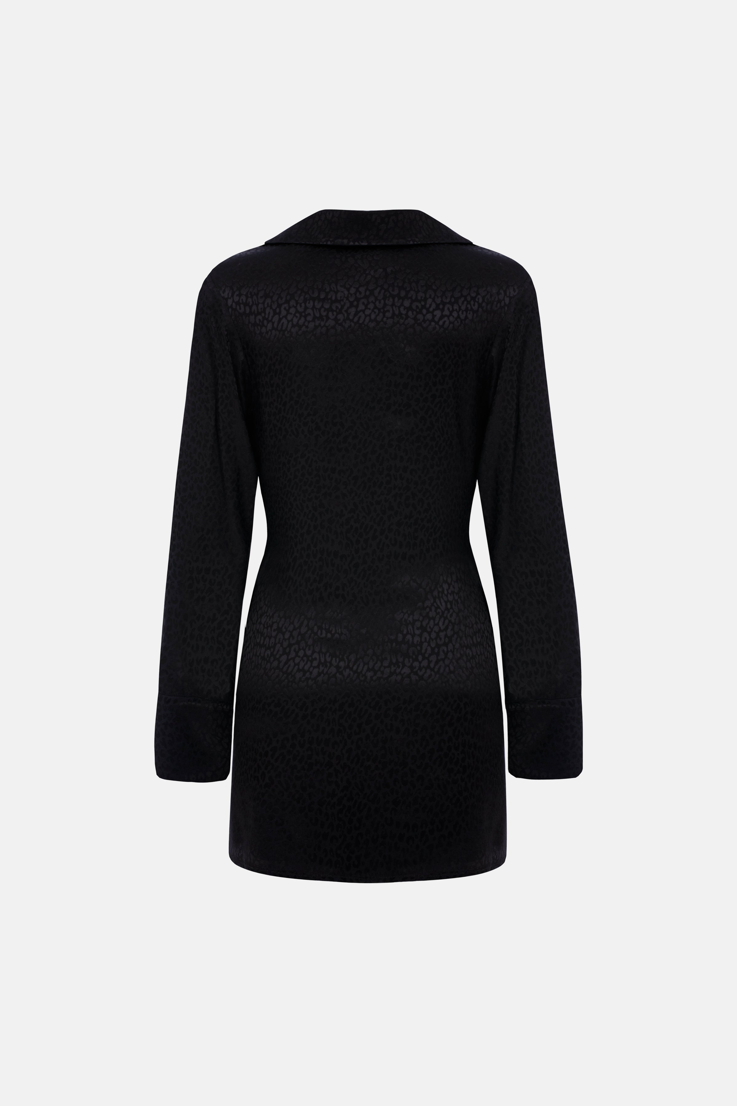 Naia-Lucia Degaje Elbise / Siyah Leopar Desenli-Elbise-6-Milagron.com