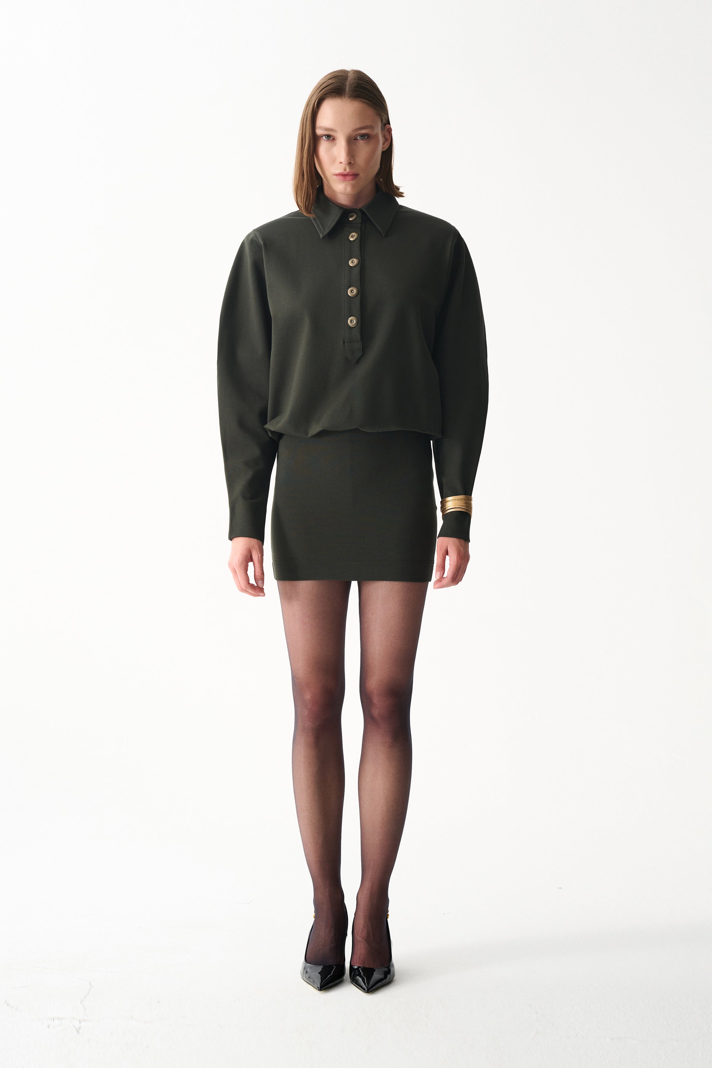 Naia-Lucky Elbi̇se / Koyu Yeşi̇l-Elbise-3-Milagron.com