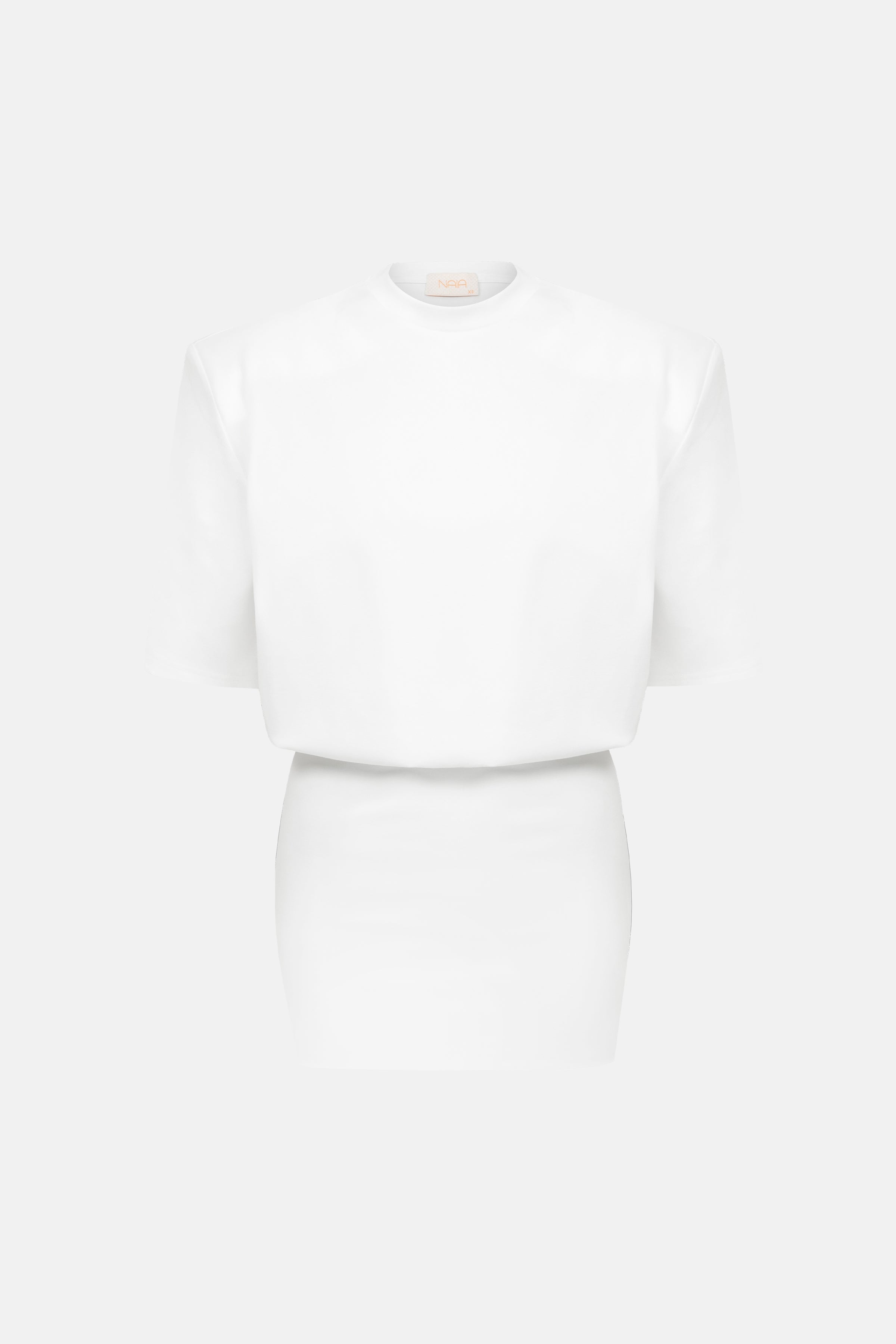 Naia-Miu T Shirt Elbise / Beyaz-Elbise-4-Milagron.com