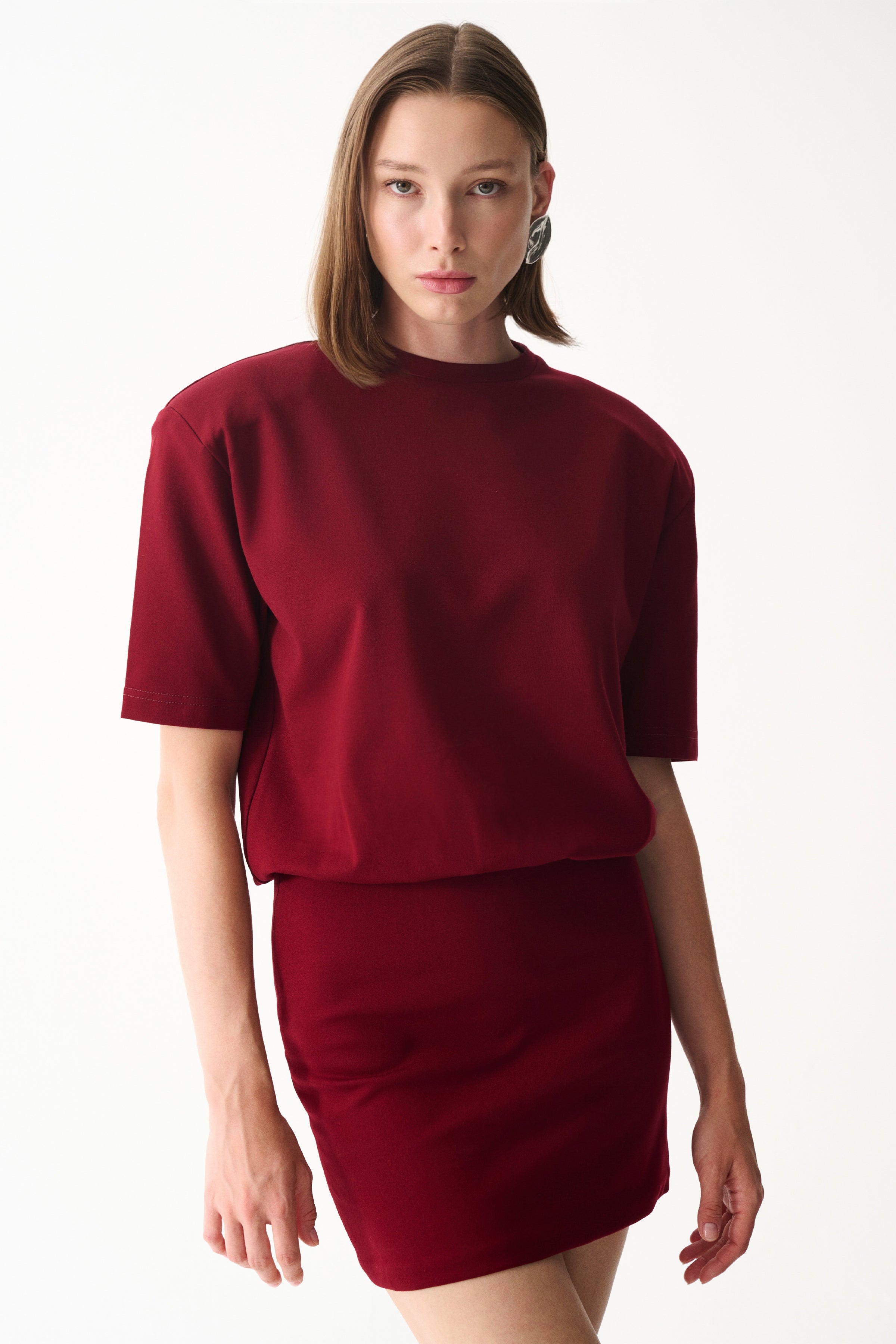 Naia-Miu T Shirt Elbi̇se / Bordo-Elbise-2-Milagron.com