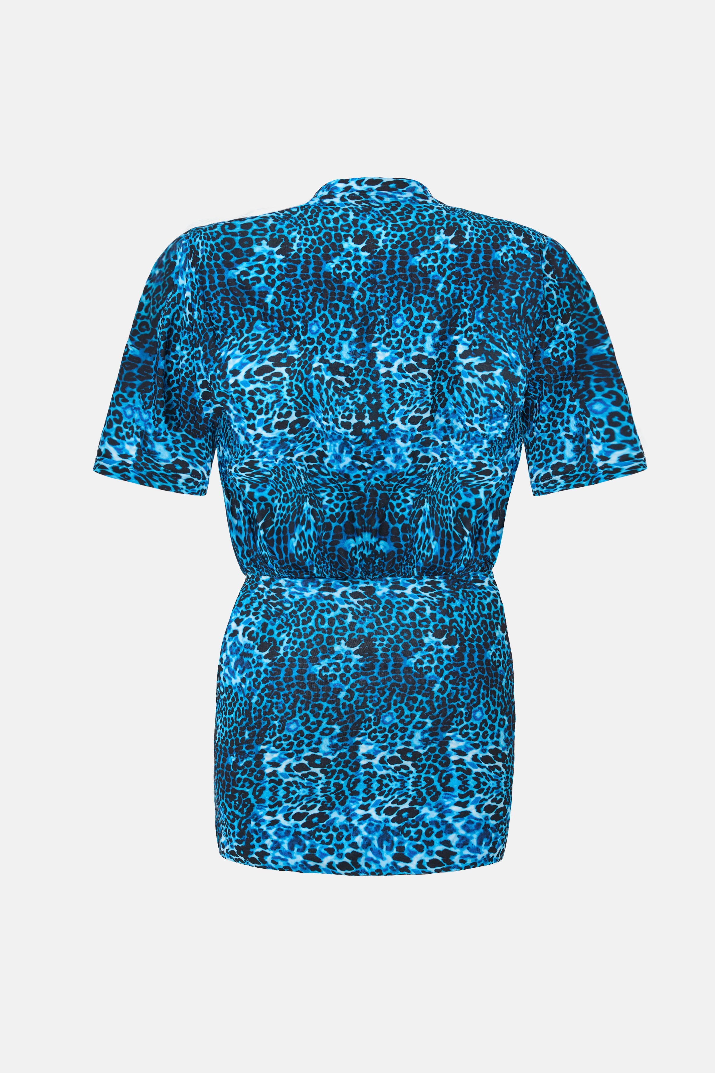 Naia-Miu T Shirt Elbi̇se / Mavi̇ Leopar Desenli̇-Elbise-5-Milagron.com