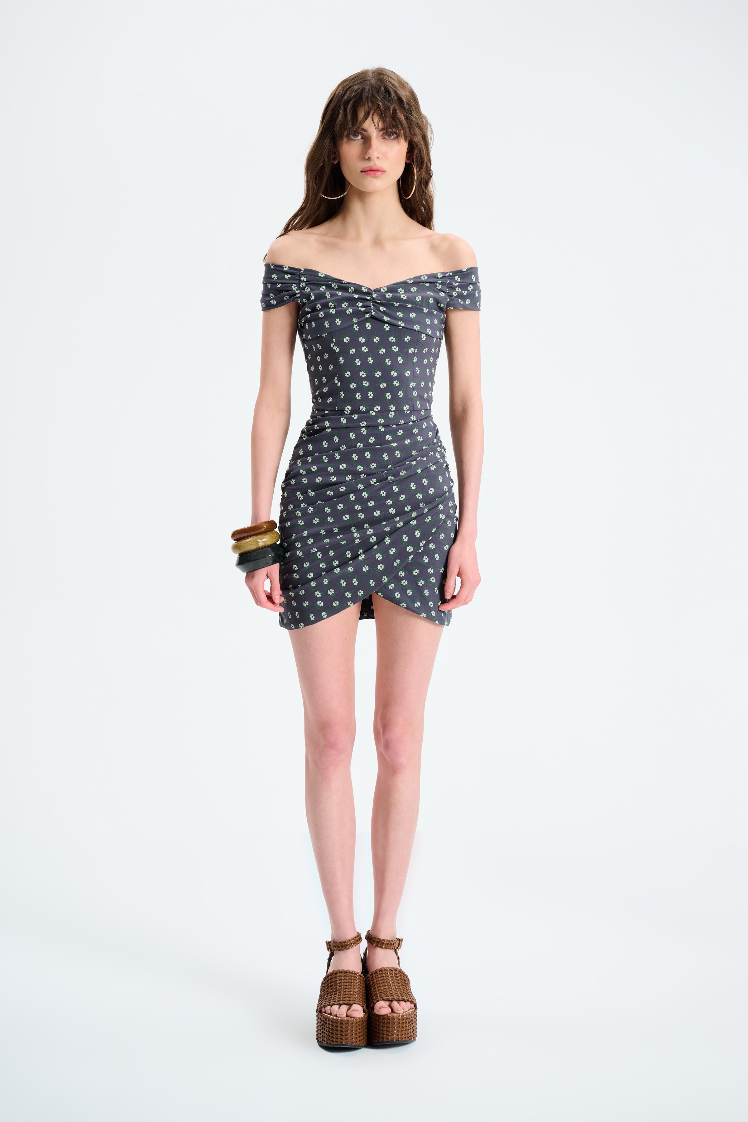 Naia-Nyla Elbi̇se / Laci̇vert Desenli̇-Elbise-3-Milagron.com