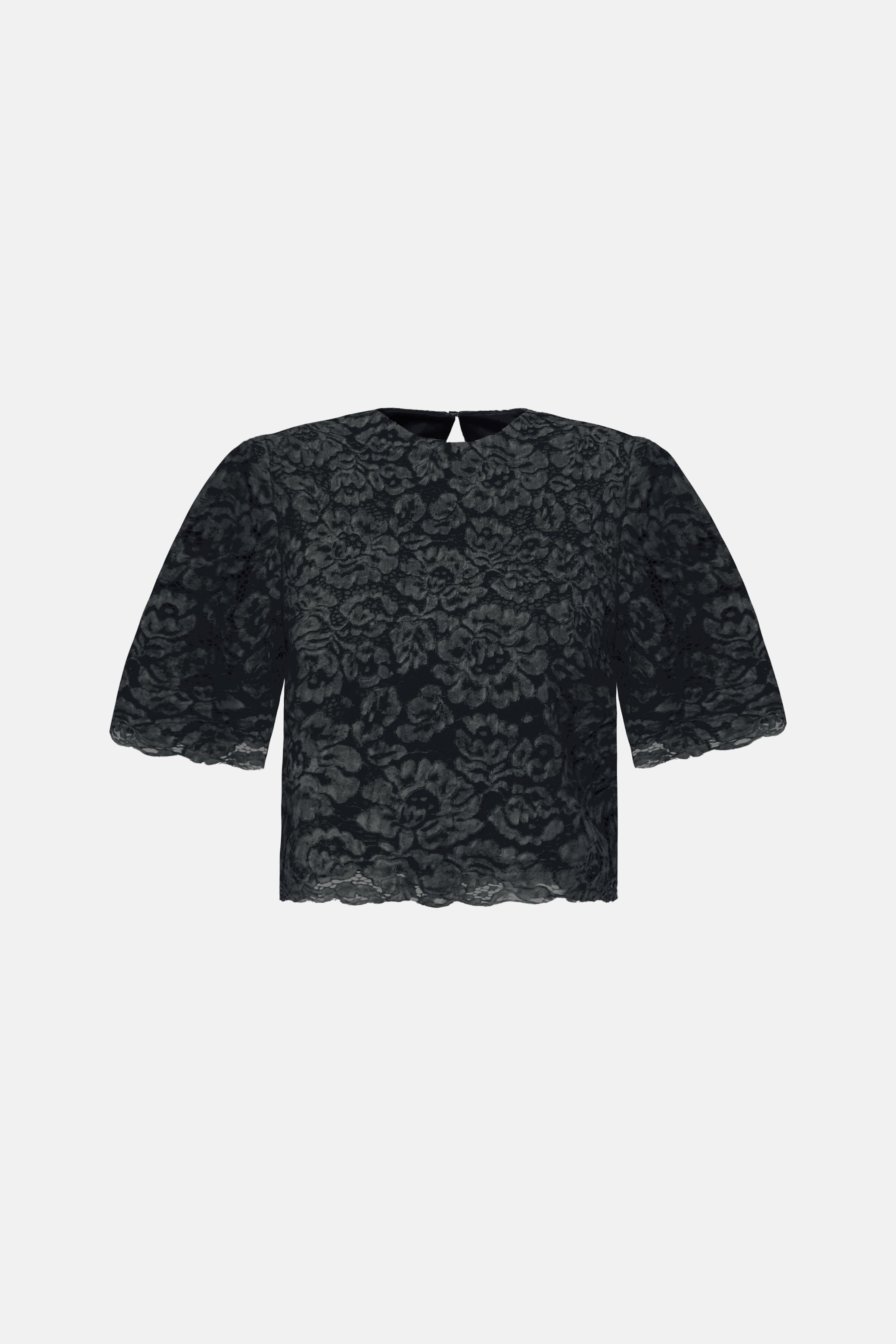 Naia-Riona Dantel Bluz / Koyu Gri̇-Bluz-6-Milagron.com