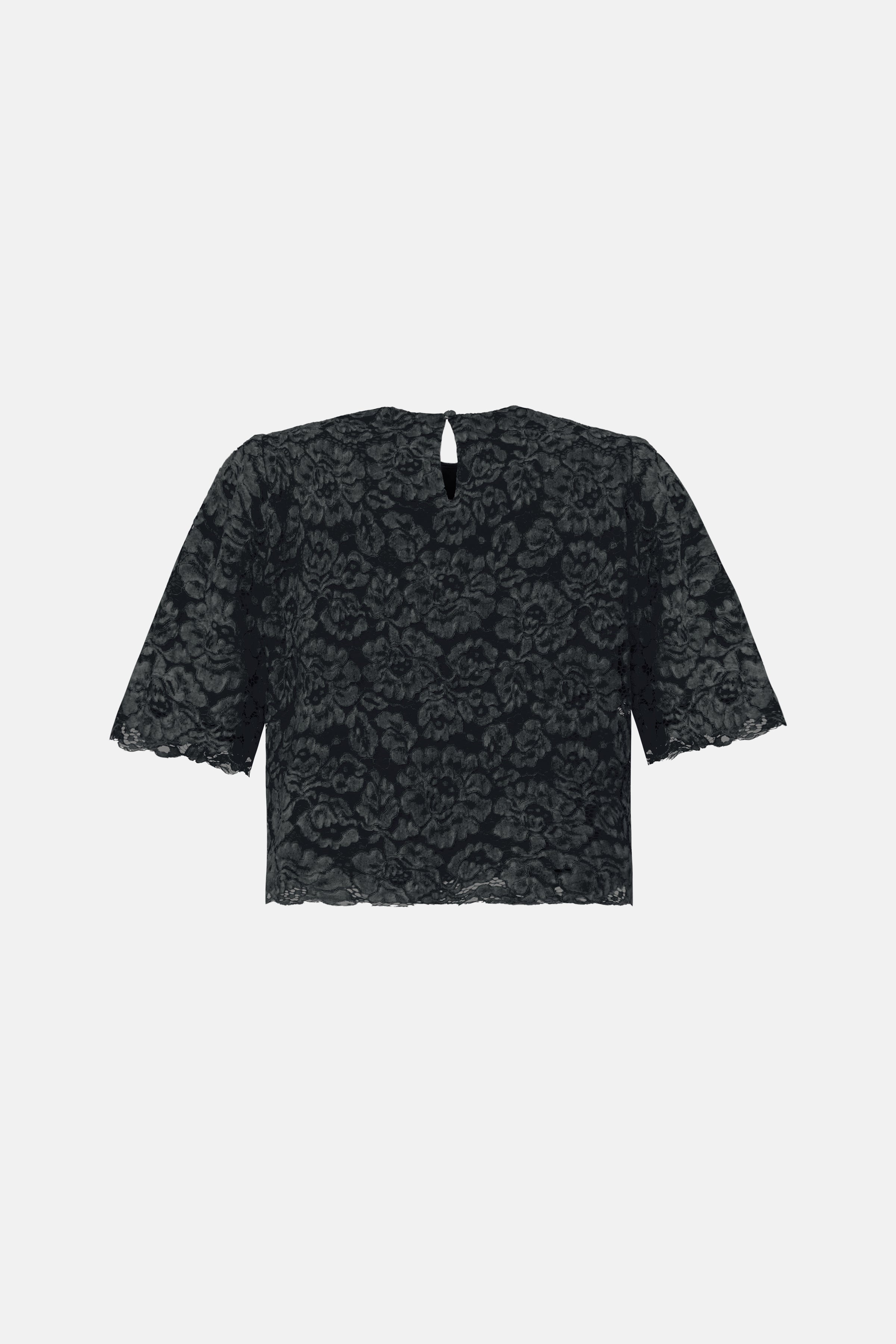 Naia-Riona Dantel Bluz / Koyu Gri̇-Bluz-7-Milagron.com