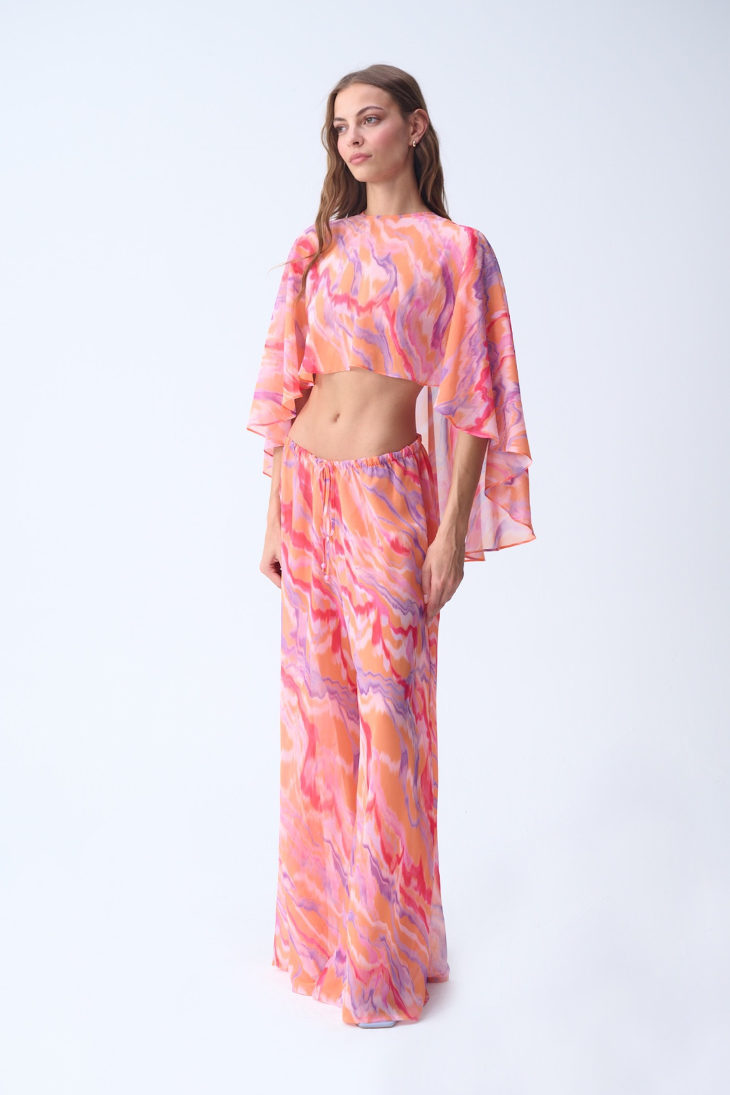 Summer Pantolon / Turuncu Desenli