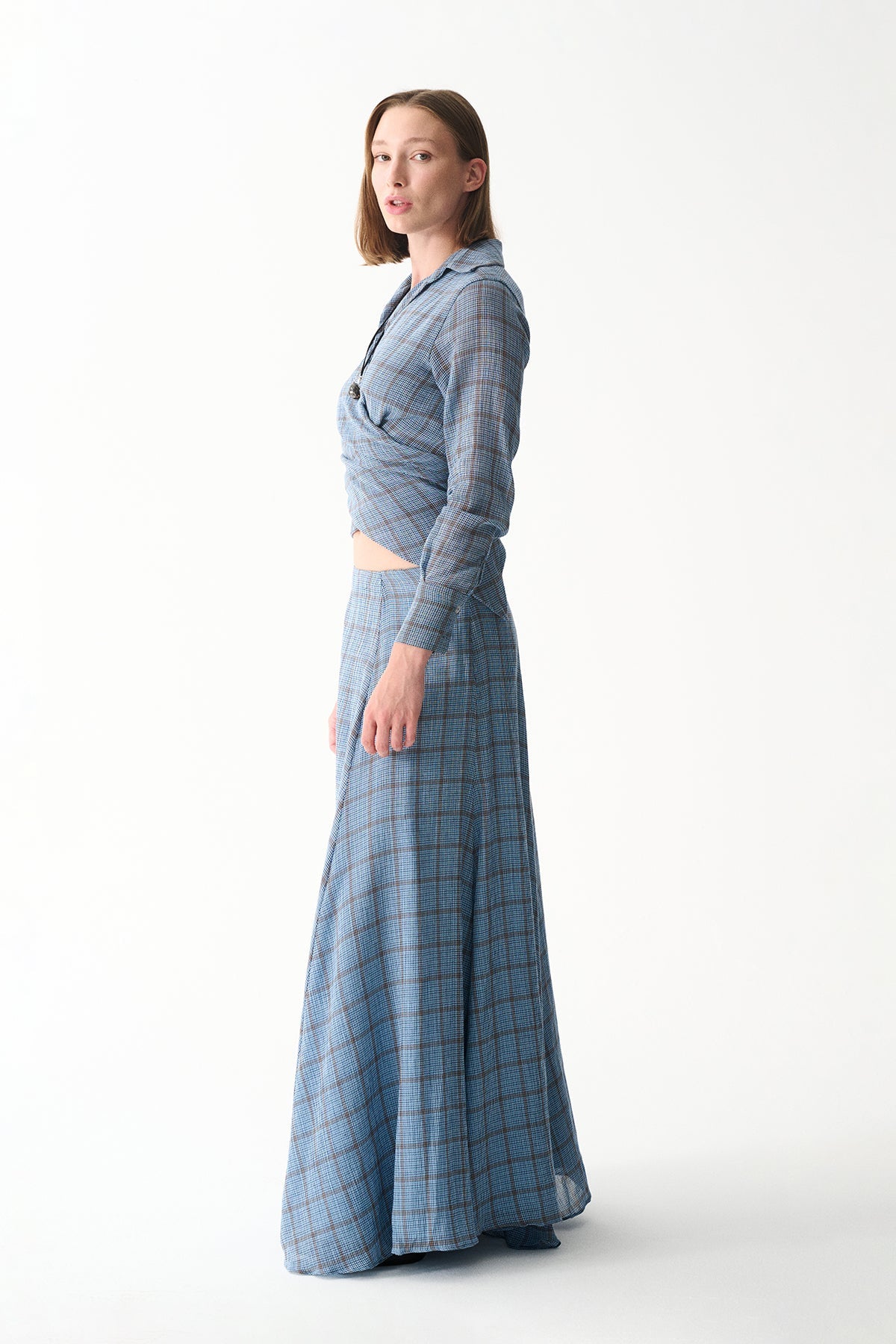 Naia-Vega Etek / Mavi̇ Ekoseli̇-Etek-4-Milagron.com