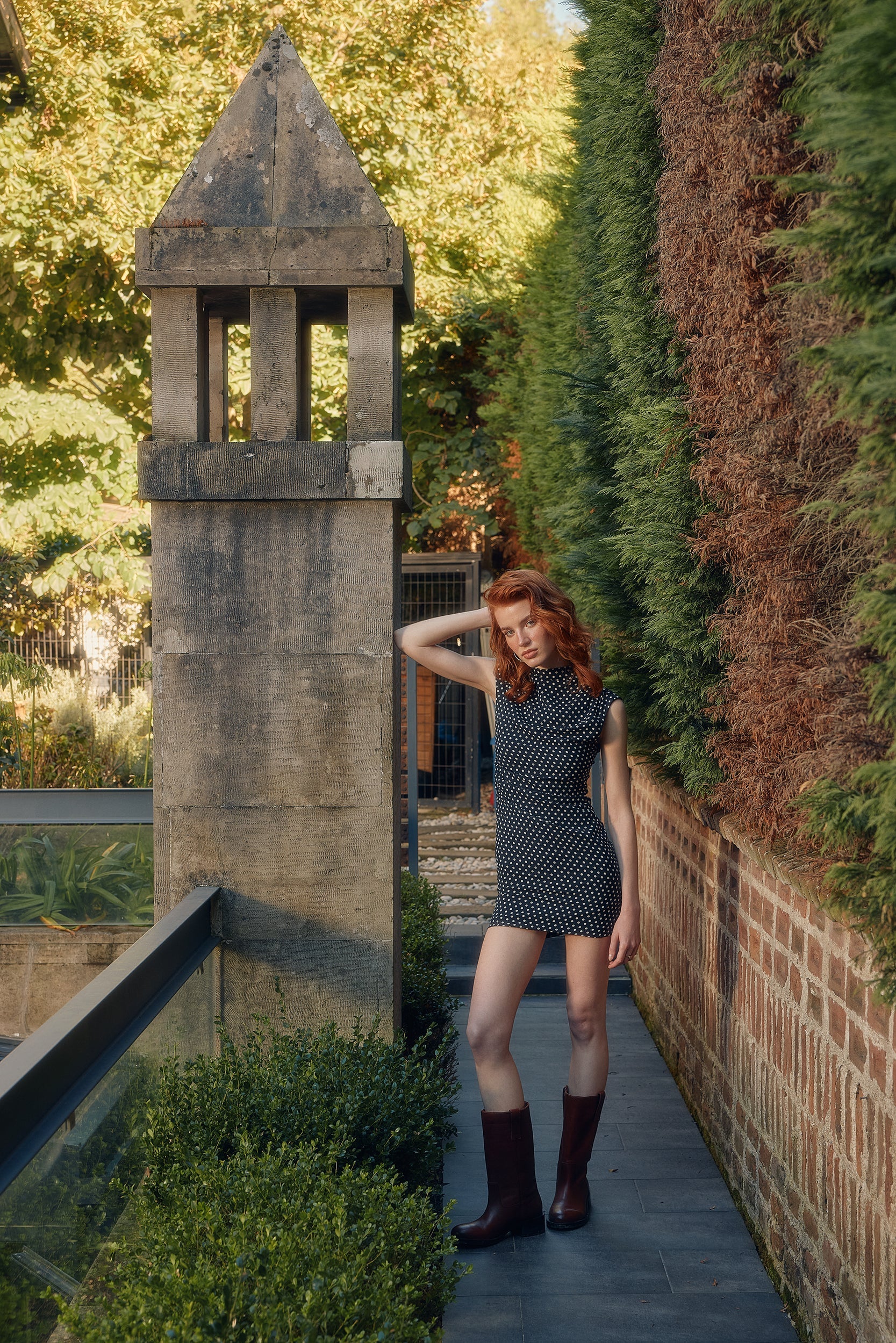 Naia-Vera Elbise / Lacivert Beyaz Puanti̇yeli-Elbise-1-Milagron.com