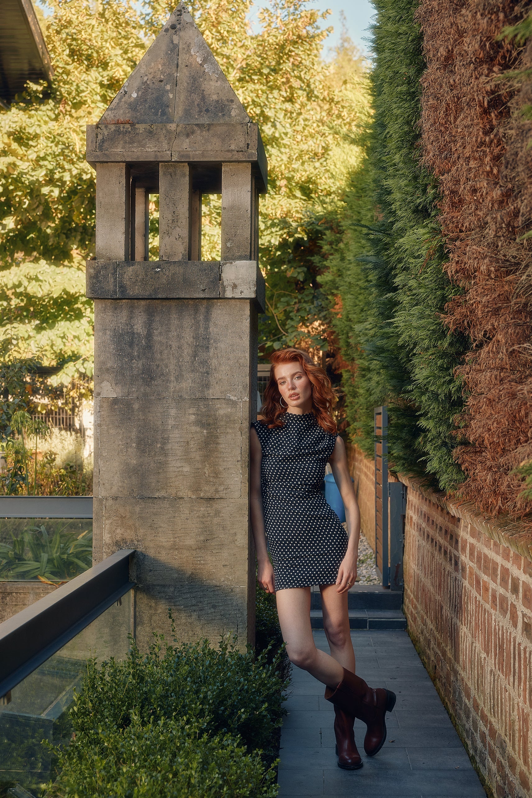 Naia-Vera Elbise / Lacivert Beyaz Puanti̇yeli-Elbise-2-Milagron.com