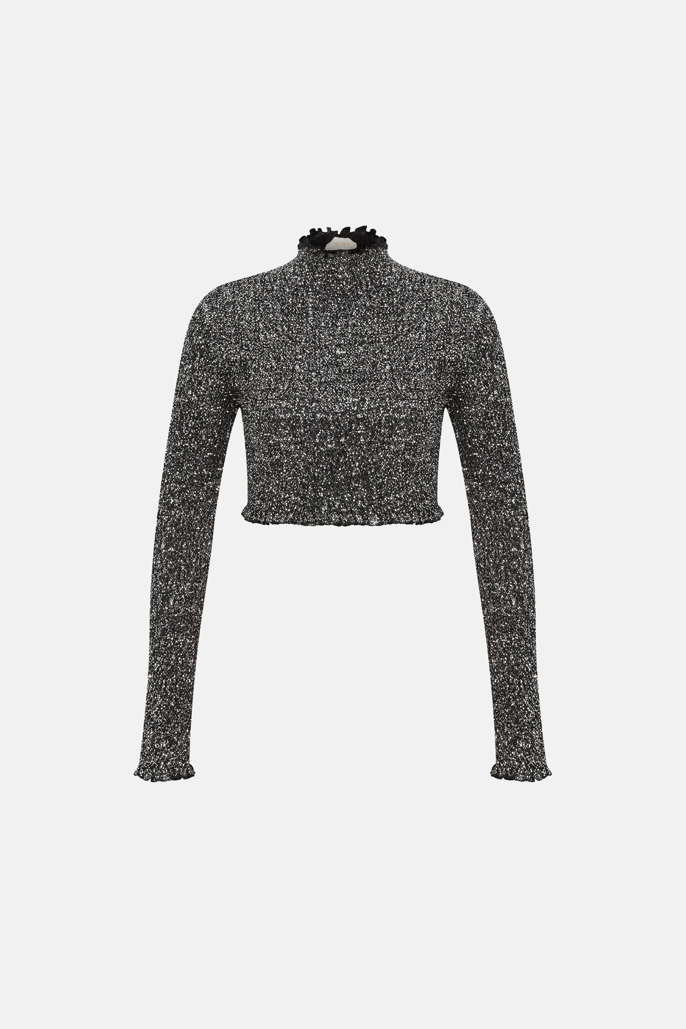 Naia-Zeya Bluz / Parlak Gri-Bluz-5-Milagron.com