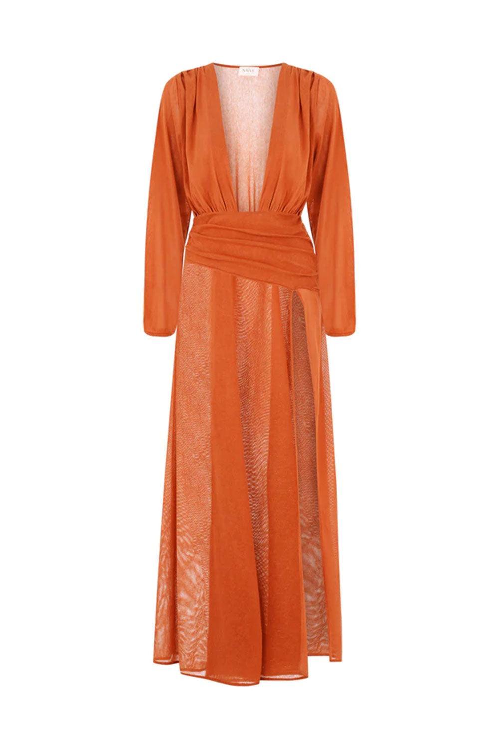 Naïve Atelier-Linda Burnt Orange-Elbise-1-Milagron.com