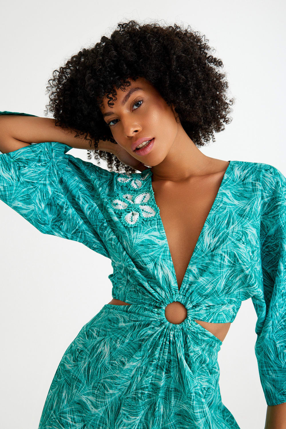 Nammu-Beli Halka Detaylı Uzun Elbise-Elbise-2-Milagron.com