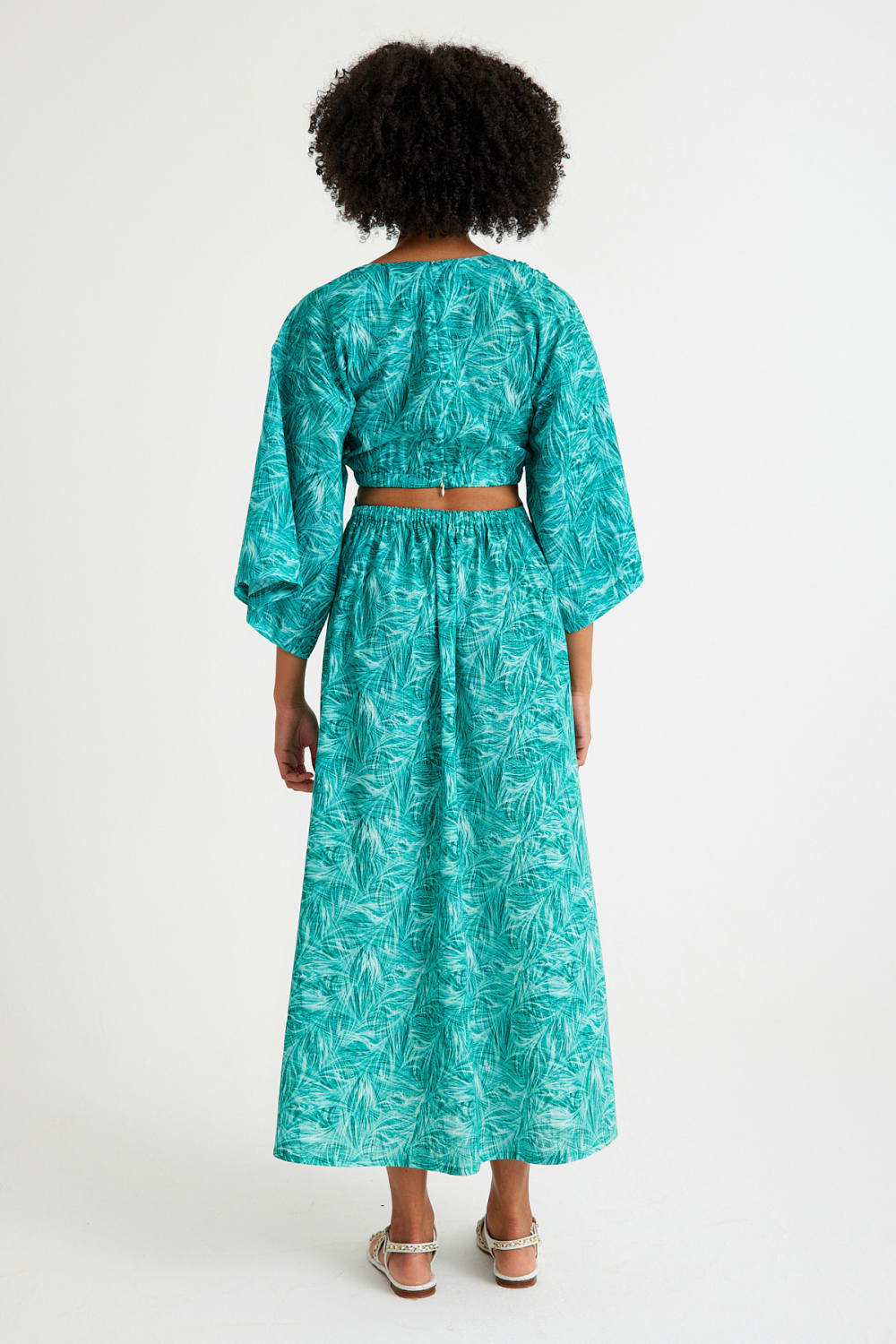 Nammu-Beli Halka Detaylı Uzun Elbise-Elbise-3-Milagron.com