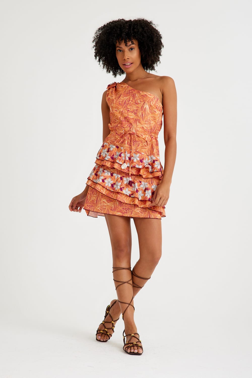 Nammu-Tek Omuzlu Mini Elbise-Elbise-1-Milagron.com